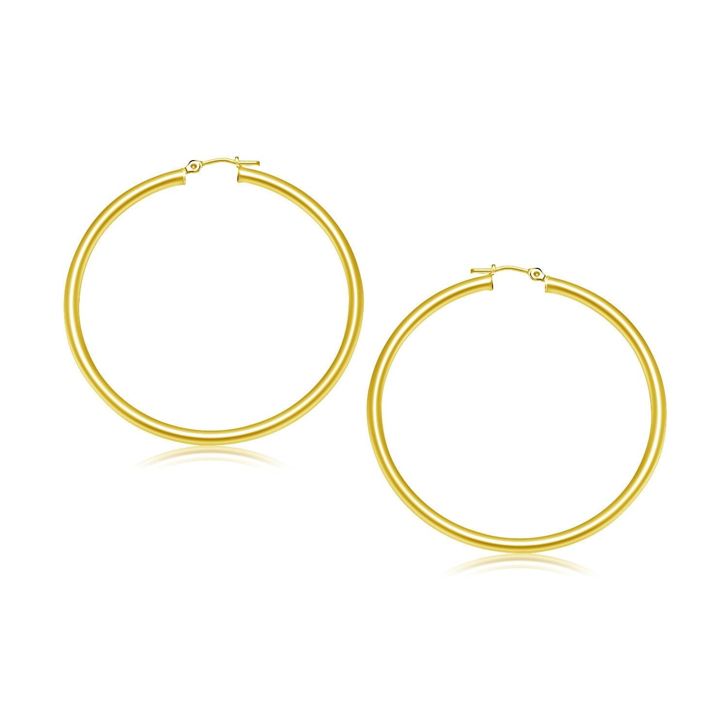 10k Yellow Gold Polished Hoop Earrings 30 mm on sale at MyriadMart
