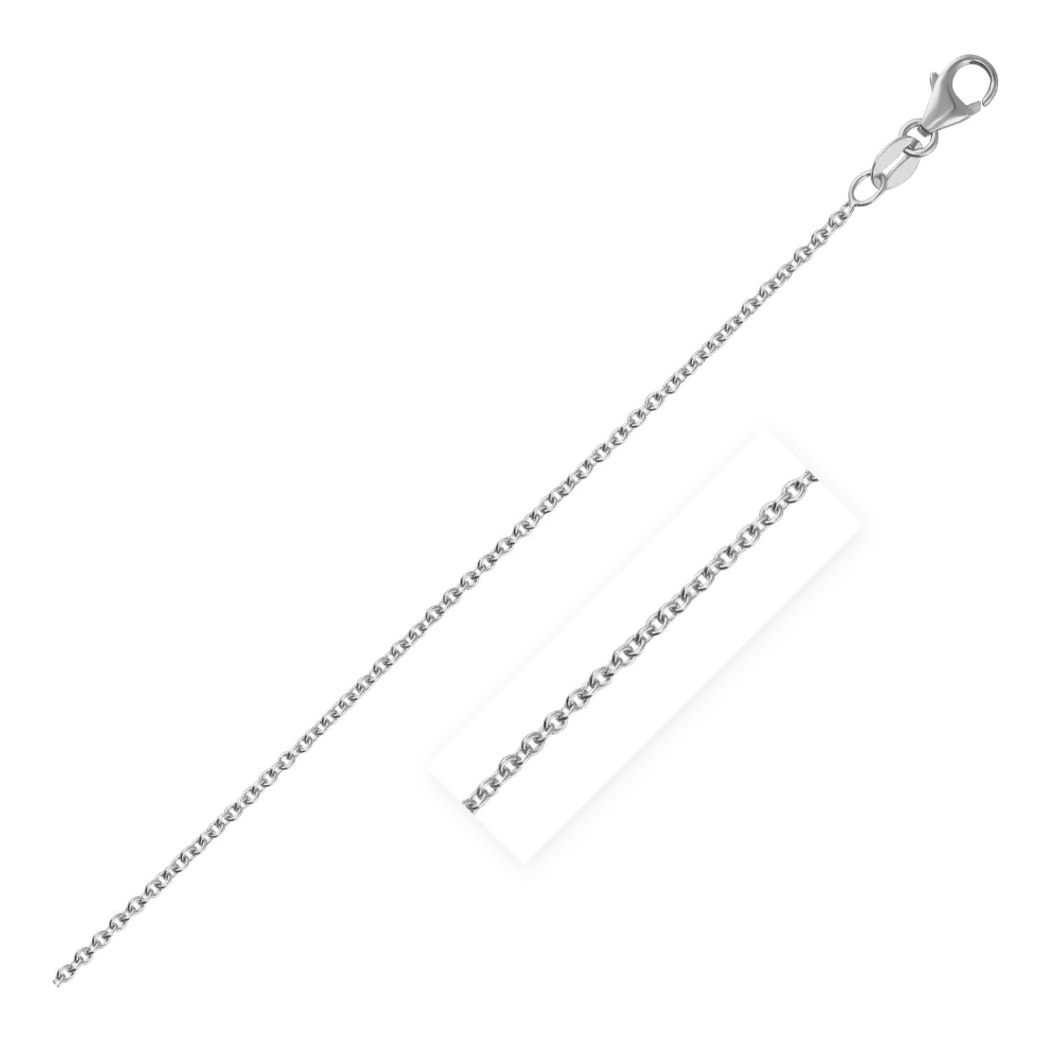 14k White Gold Round Cable Link Chain 1.9mm on sale at MyriadMart