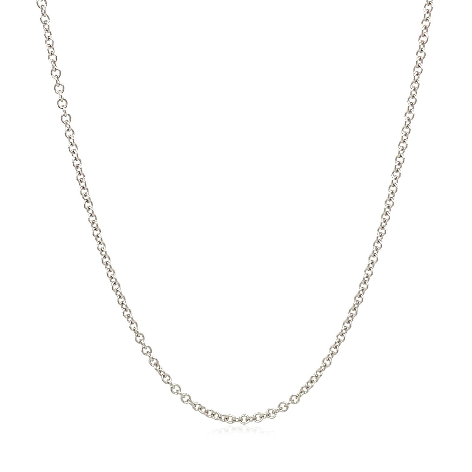 14k White Gold Round Cable Link Chain 1.9mm on sale at MyriadMart
