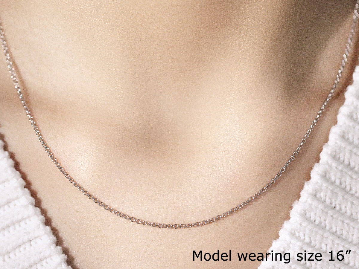 14k White Gold Round Cable Link Chain 1.9mm on sale at MyriadMart