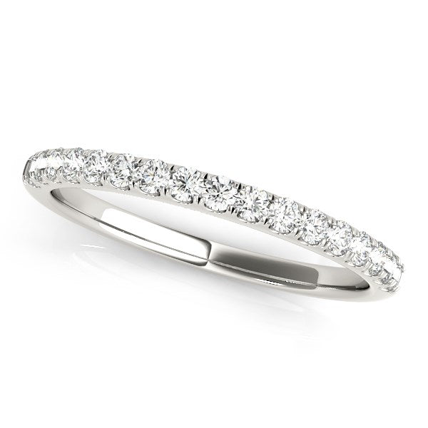 14k White Gold Diamond Scallop Setting Wedding Band 1/3 cttw on sale at MyriadMart