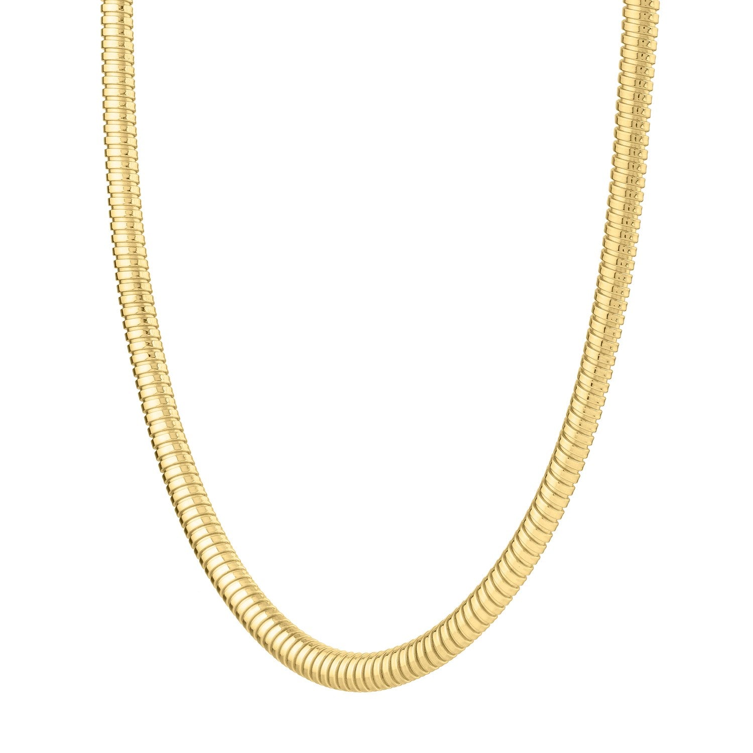 14k Yellow Gold Tubogas Necklace 5.00 mm on sale at MyriadMart
