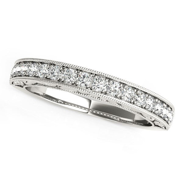14k White Gold Antique Prong Set Diamond Wedding Ring 1/3 cttw on sale at MyriadMart