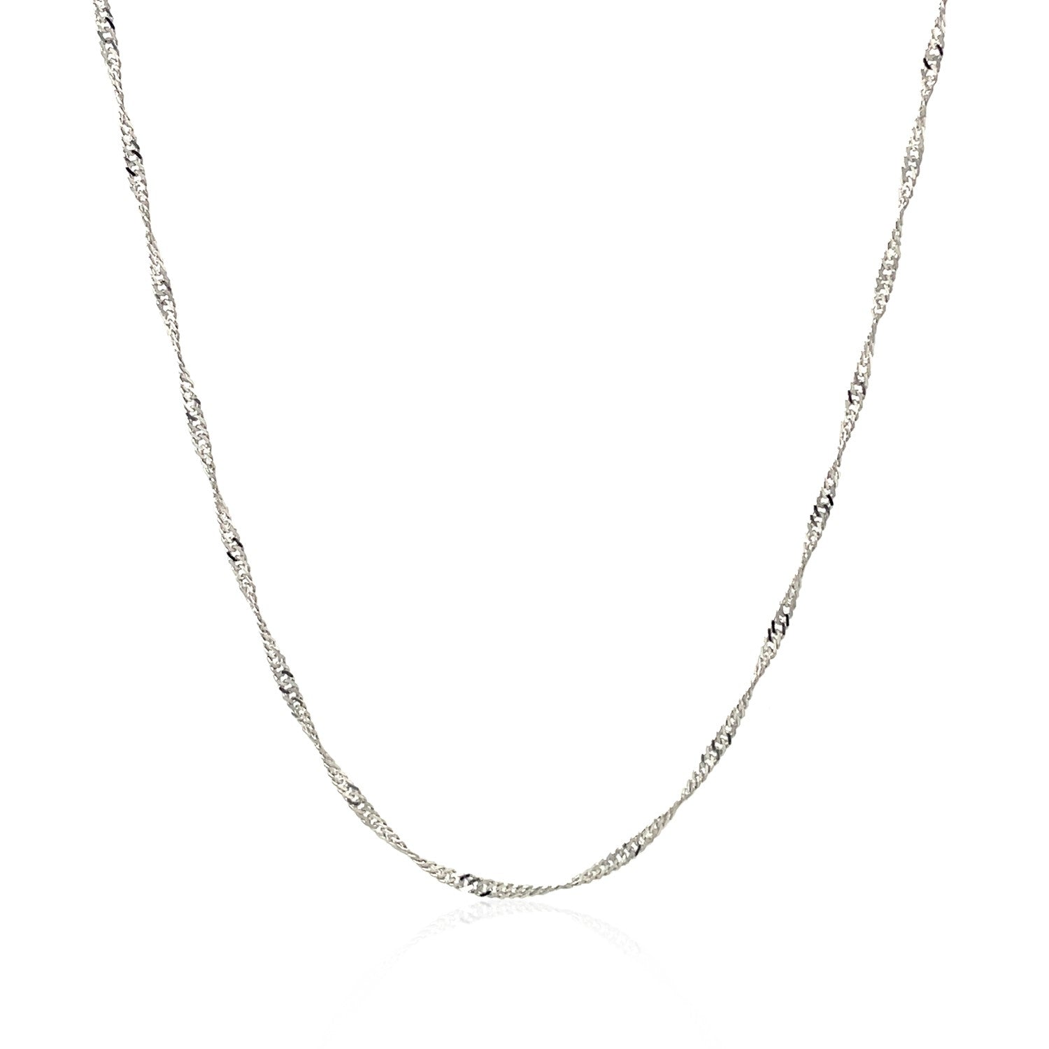 14k White Gold Singapore Chain 1.5mm on sale at MyriadMart