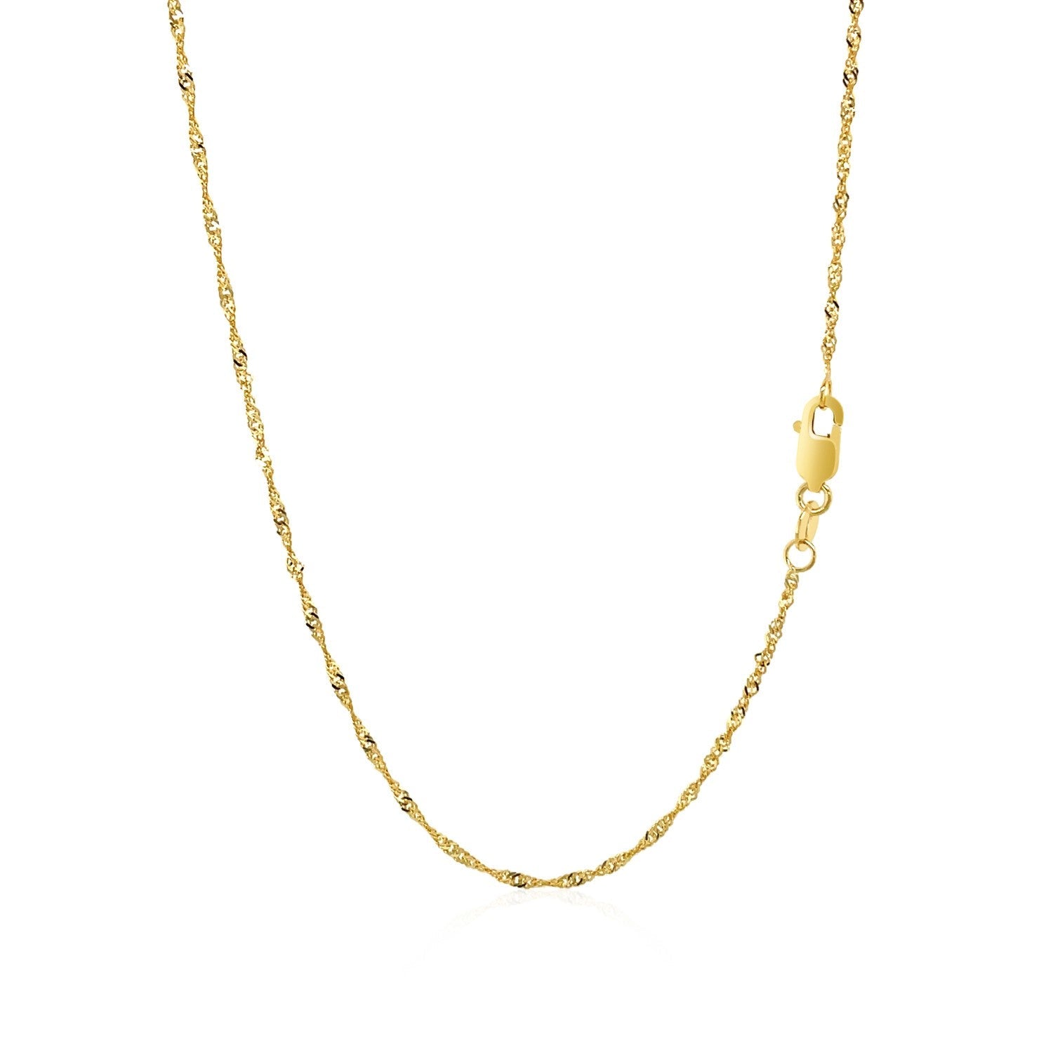 14k Yellow Gold Singapore Chain 1.5mm on sale at MyriadMart
