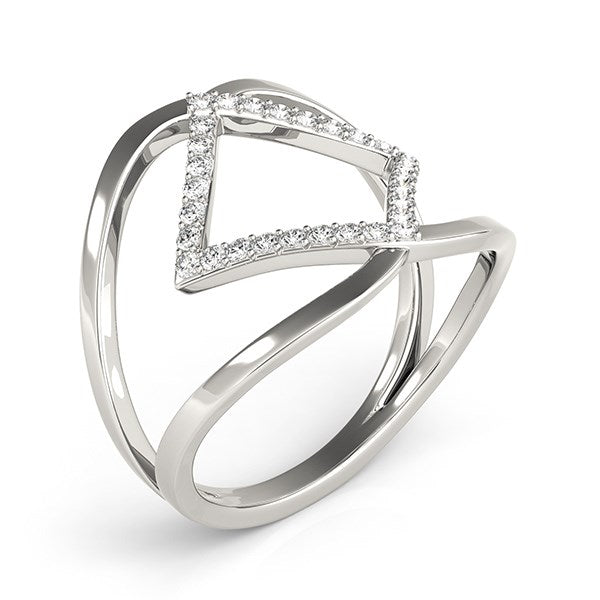14k White Gold Interlaced Design Diamond Ring 1/5 cttw on sale at MyriadMart