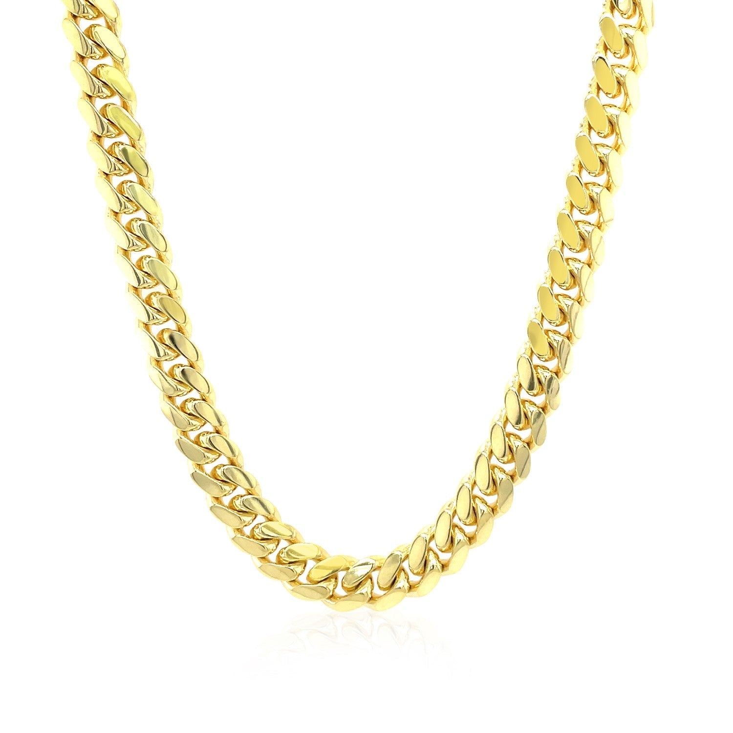 6.0mm 14k Yellow Gold Classic Miami Cuban Solid Chain on sale at MyriadMart
