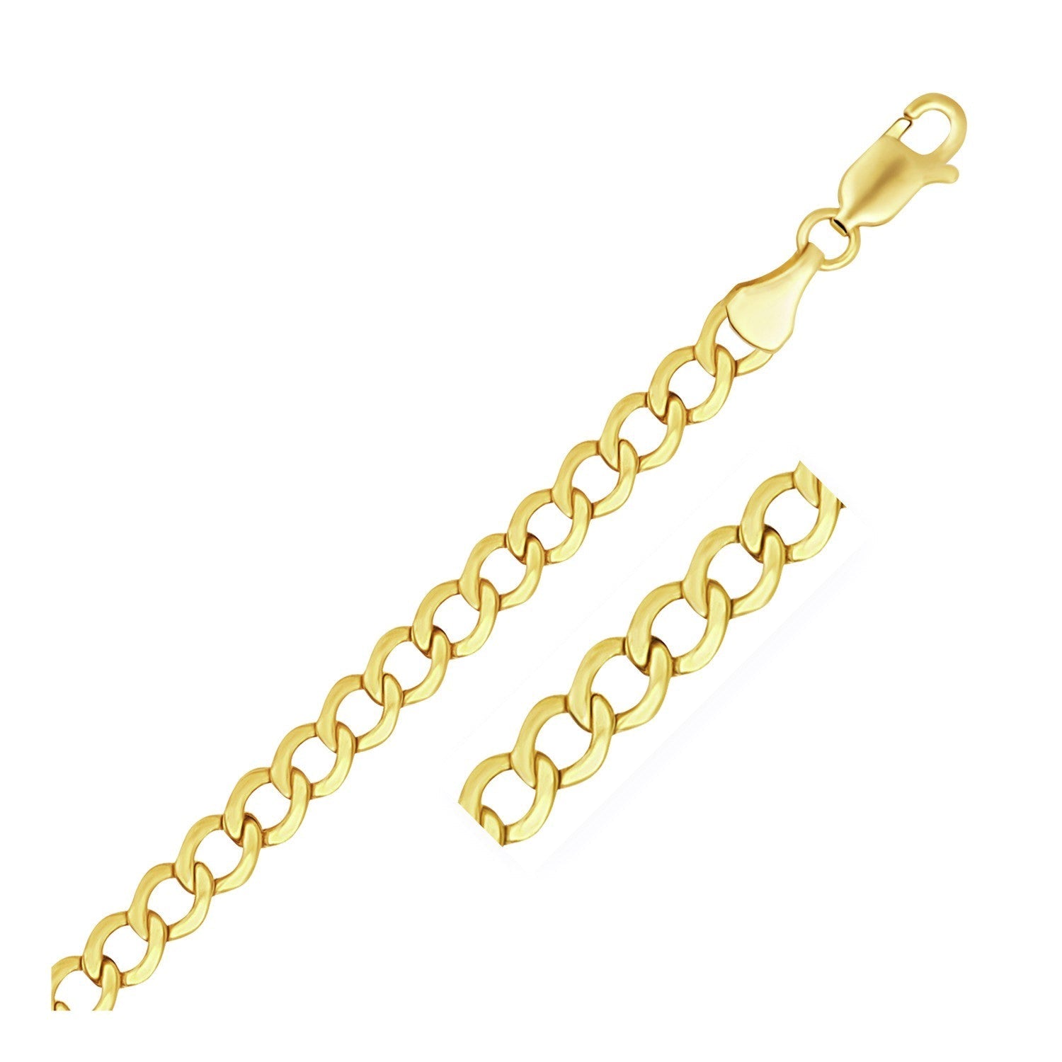 5.3mm 10k Yellow Gold Curb Chain on sale at MyriadMart