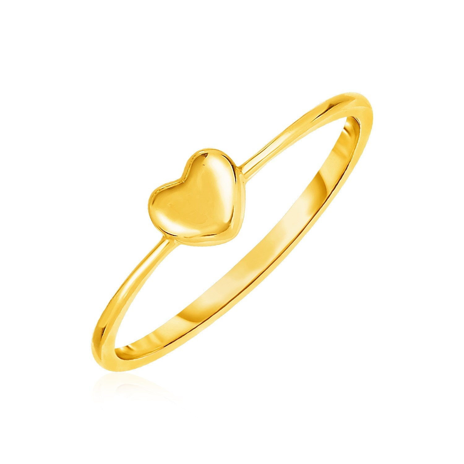 14k Yellow Gold Ring with Puffed Heart on sale at MyriadMart