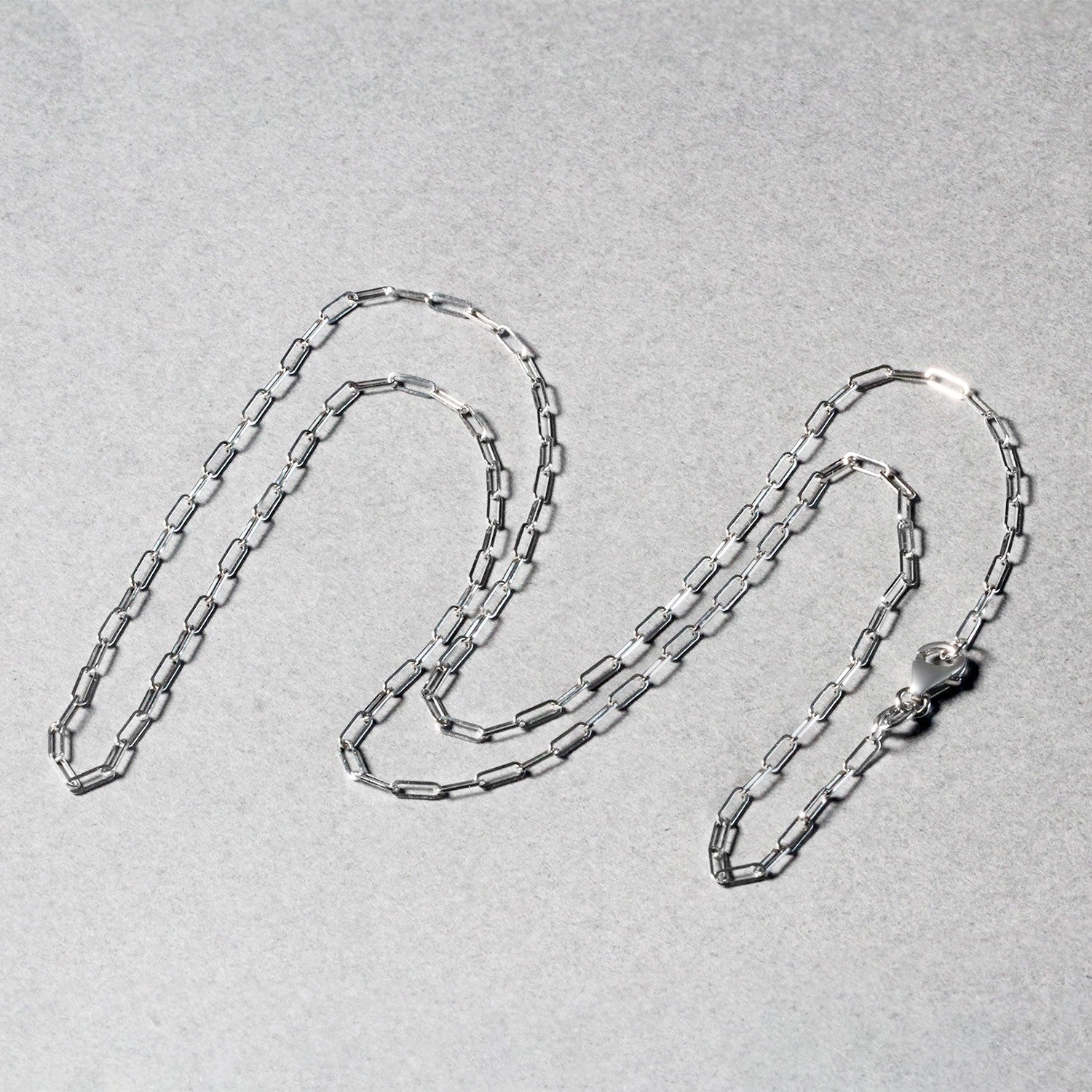 14K White Gold Fine Paperclip Chain 1.5mm on sale at MyriadMart