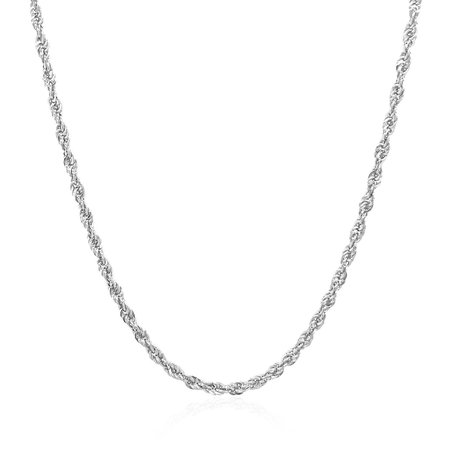 2.0mm 14k White Gold Light Rope Chain on sale at MyriadMart