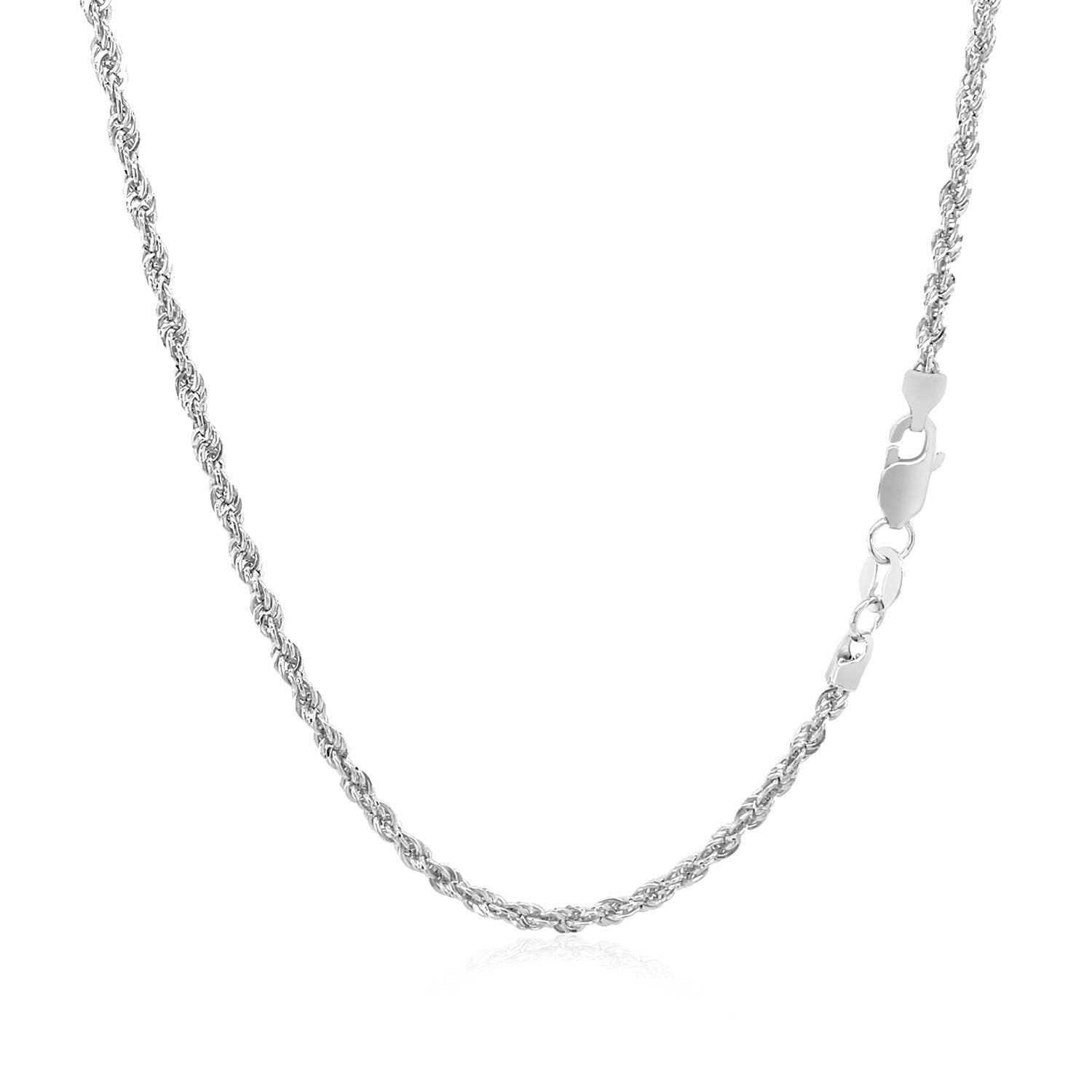 2.0mm 14k White Gold Light Rope Chain on sale at MyriadMart