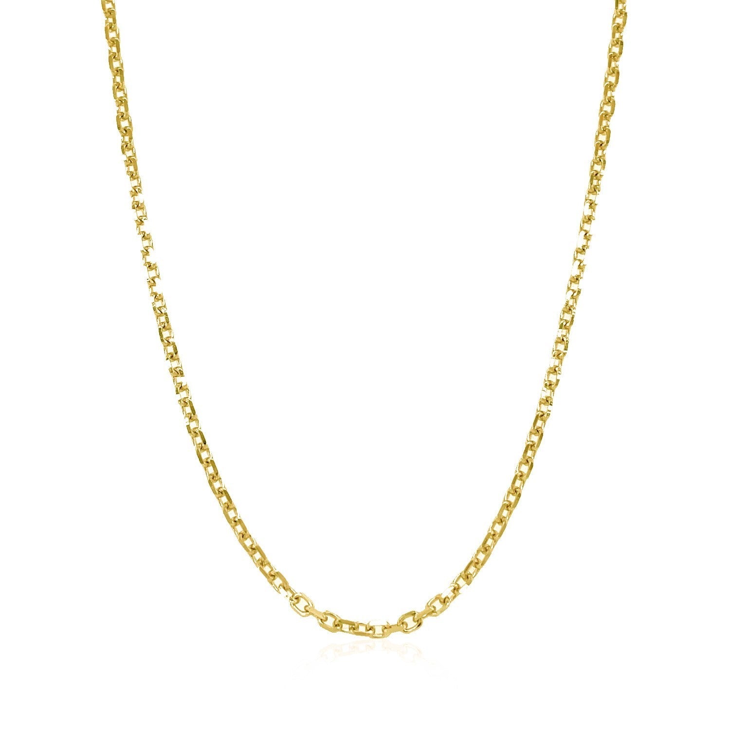 18k Yellow Gold Diamond Cut Cable Link Chain 1.90 mm on sale at MyriadMart