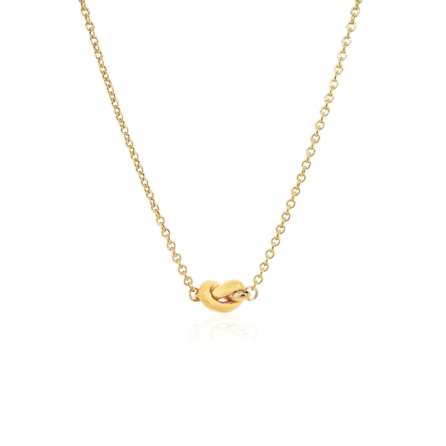 14k Yellow Gold Chain Necklace with Polished Knot on sale at MyriadMart