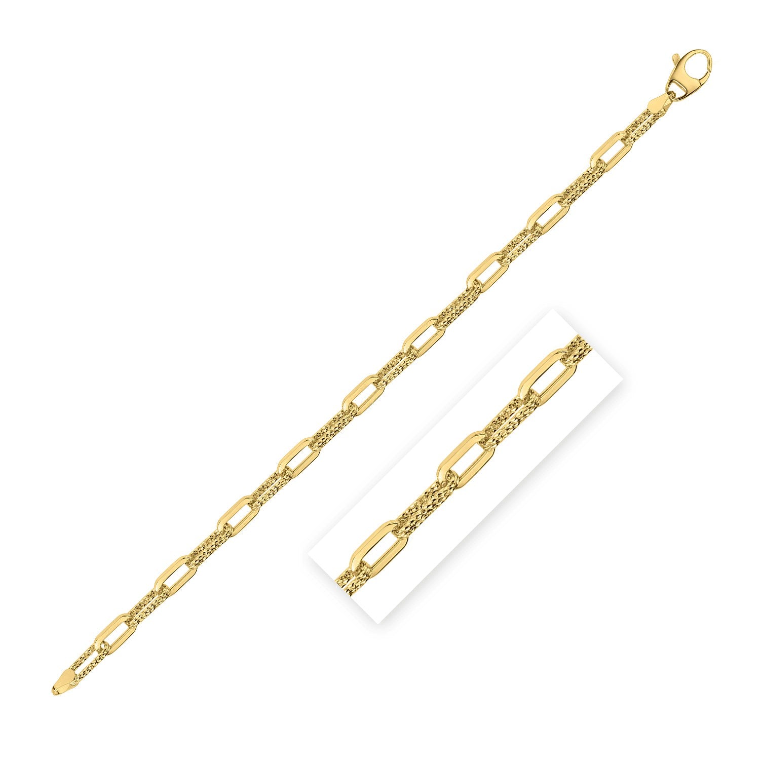 14k Yellow Gold Diamante Paperclip Chain Bracelet 4.00 mm on sale at MyriadMart