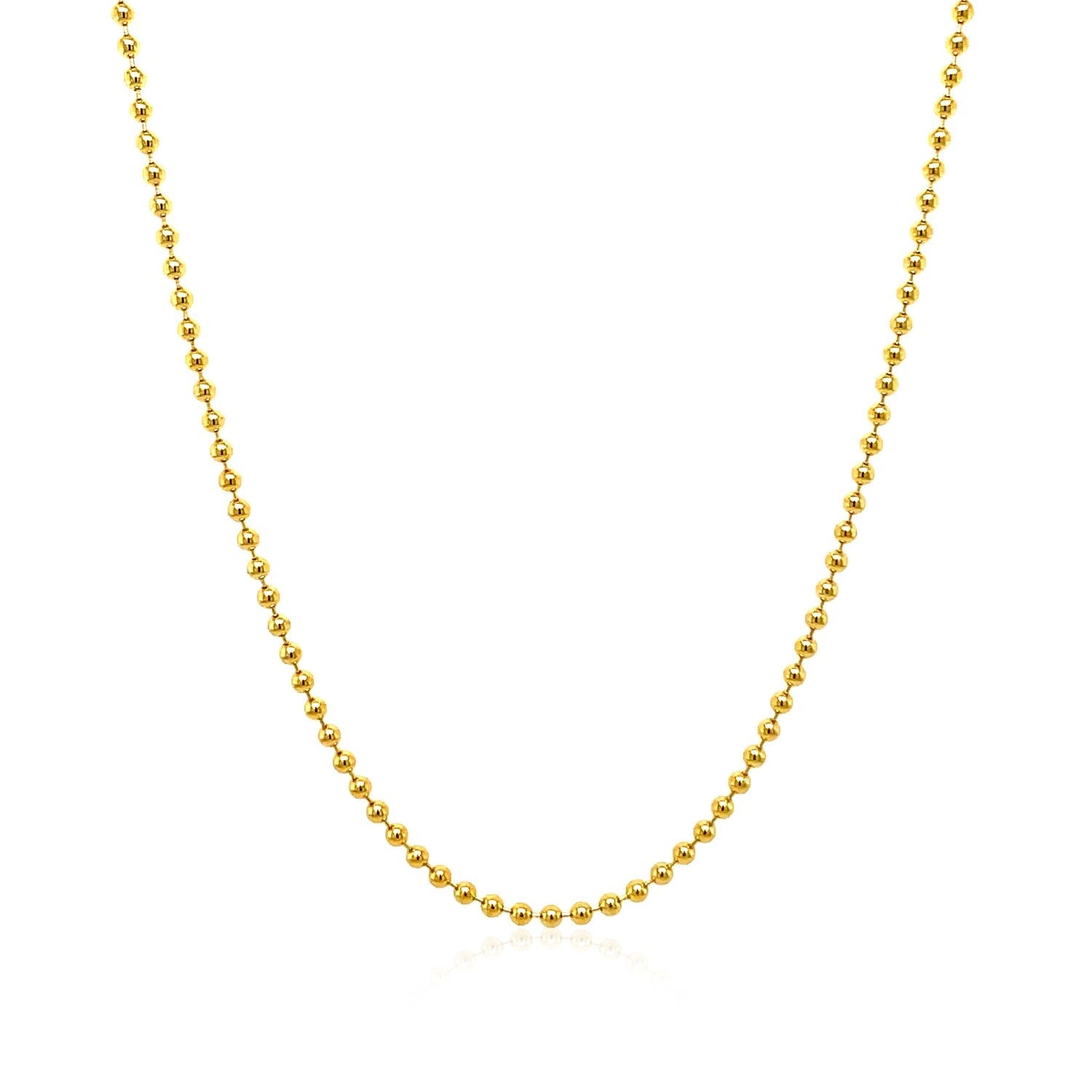 14k Yellow Gold Bead Chain 1.5mm on sale at MyriadMart