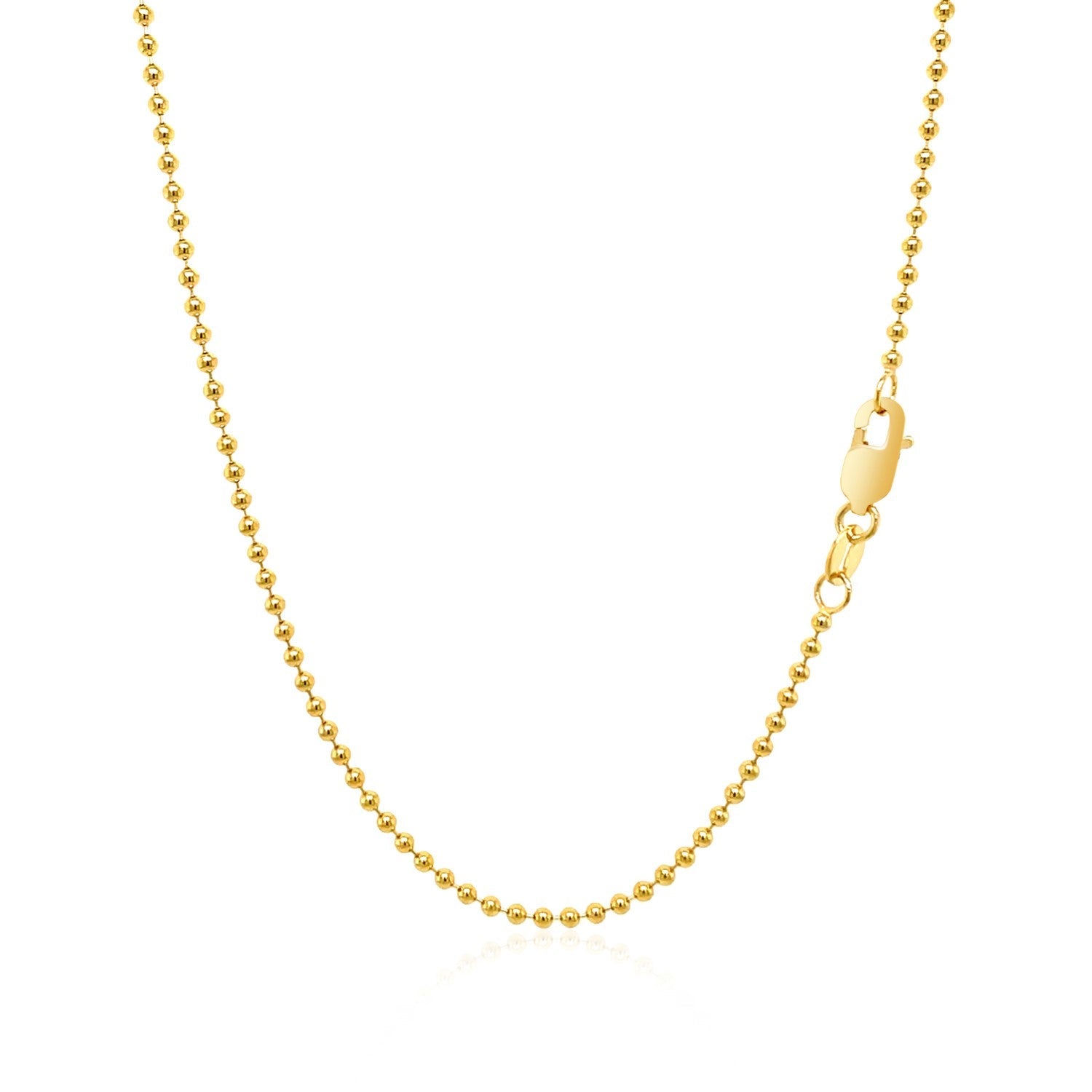 14k Yellow Gold Bead Chain 1.5mm on sale at MyriadMart