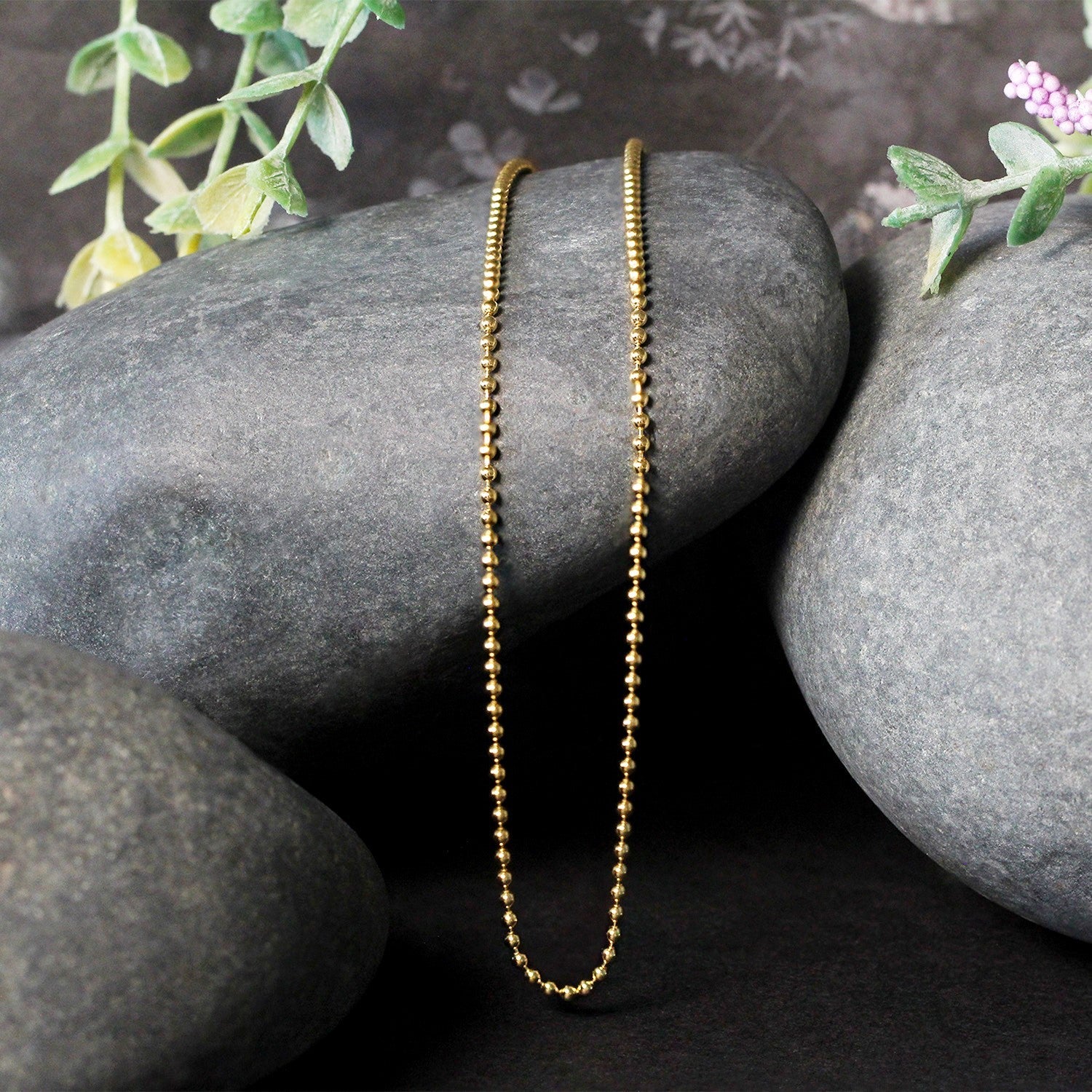 14k Yellow Gold Bead Chain 1.5mm on sale at MyriadMart