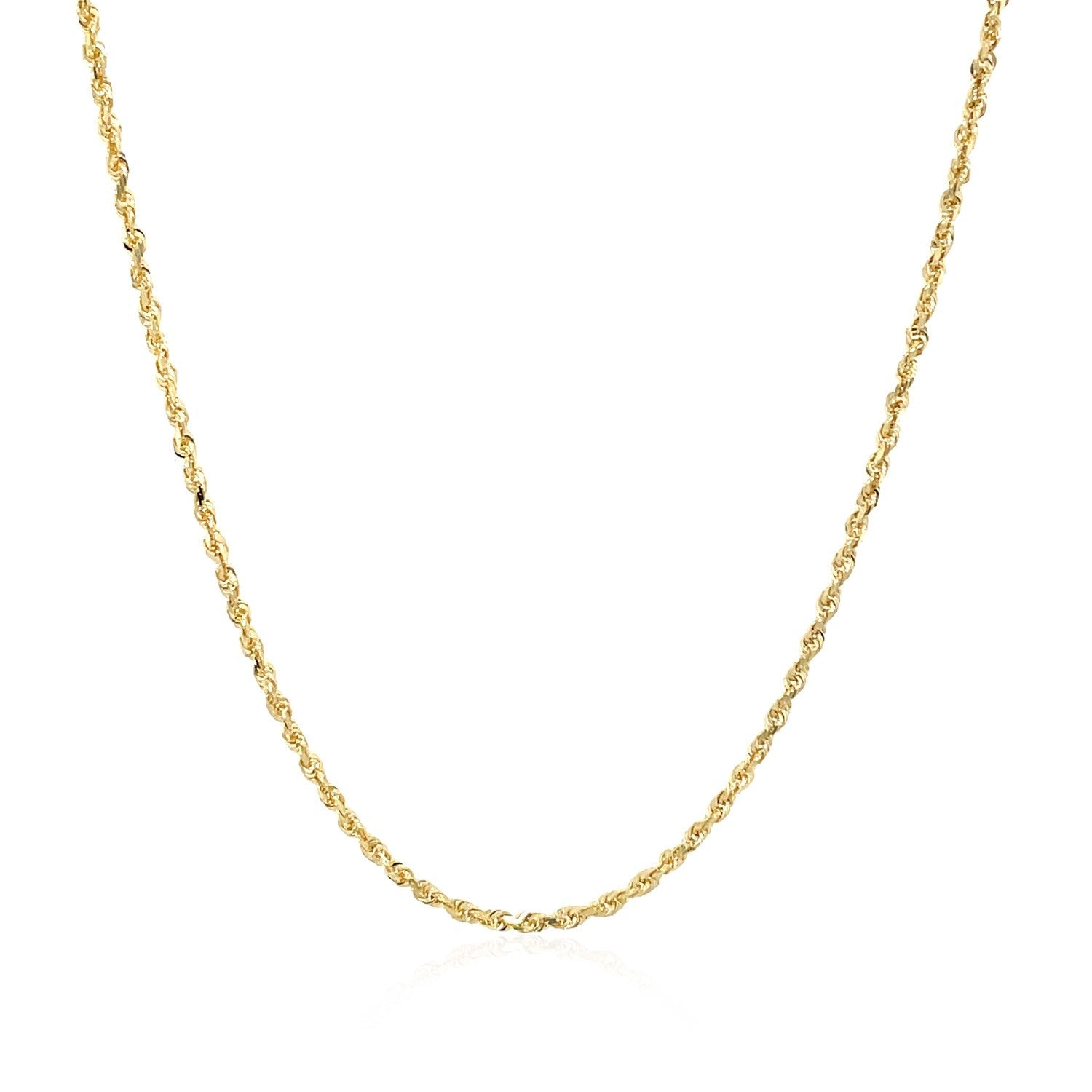 10k Yellow Gold Solid Diamond Cut Rope Chain 1.4mm on sale at MyriadMart
