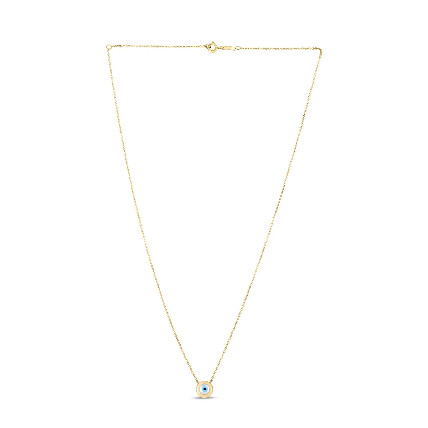 14k Yellow Gold MOP Evil Eye Necklace on sale at MyriadMart