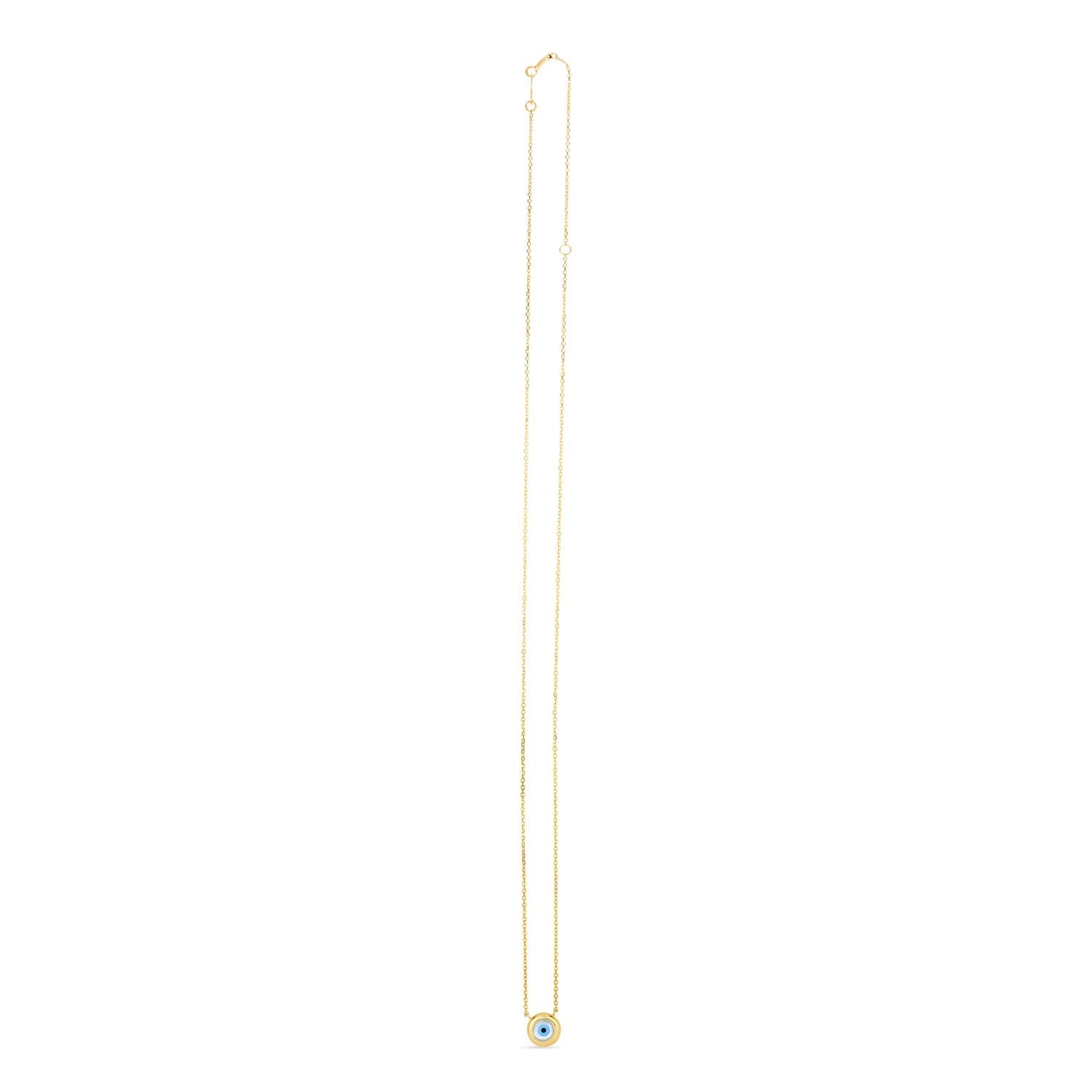 14k Yellow Gold MOP Evil Eye Necklace on sale at MyriadMart
