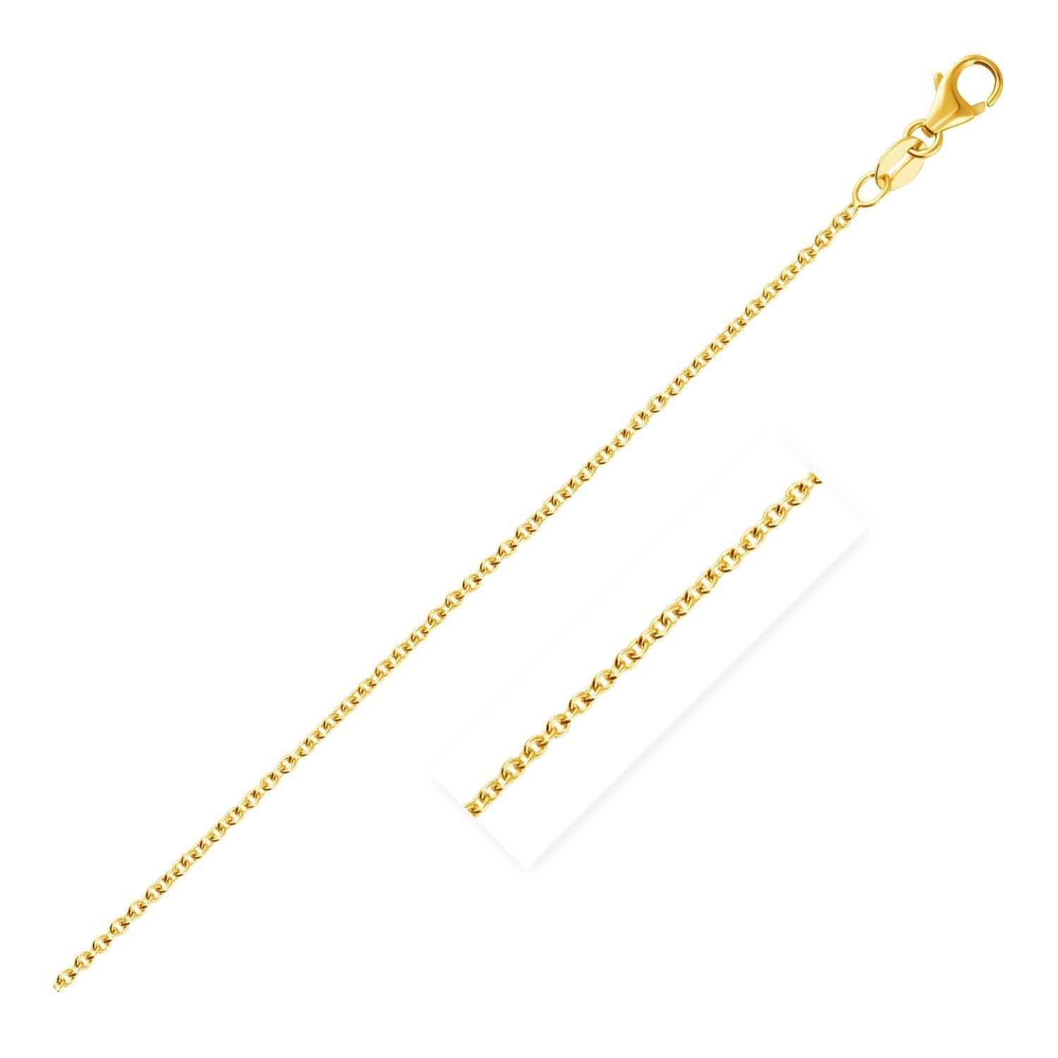 14k Yellow Gold Round Cable Link Chain 1.9mm on sale at MyriadMart