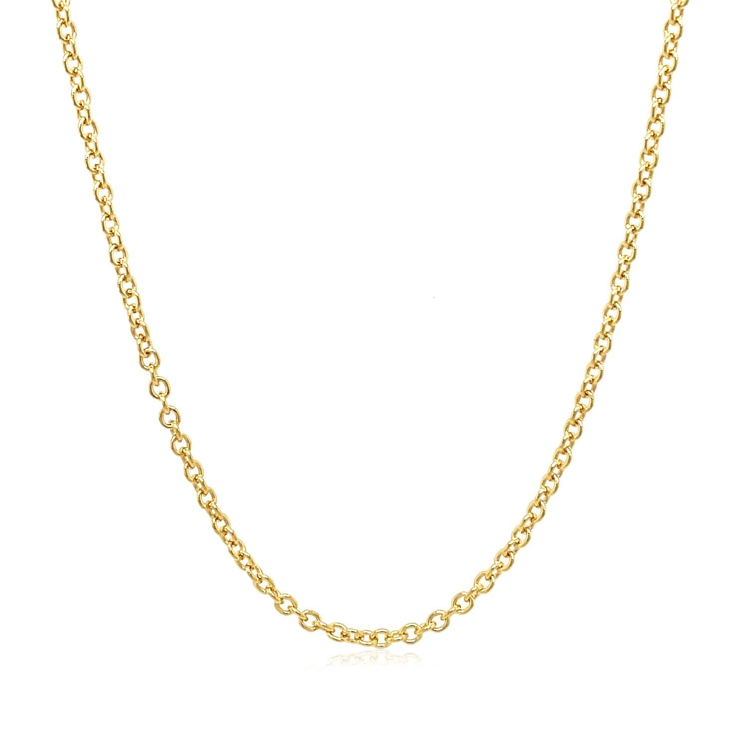 14k Yellow Gold Round Cable Link Chain 1.9mm on sale at MyriadMart