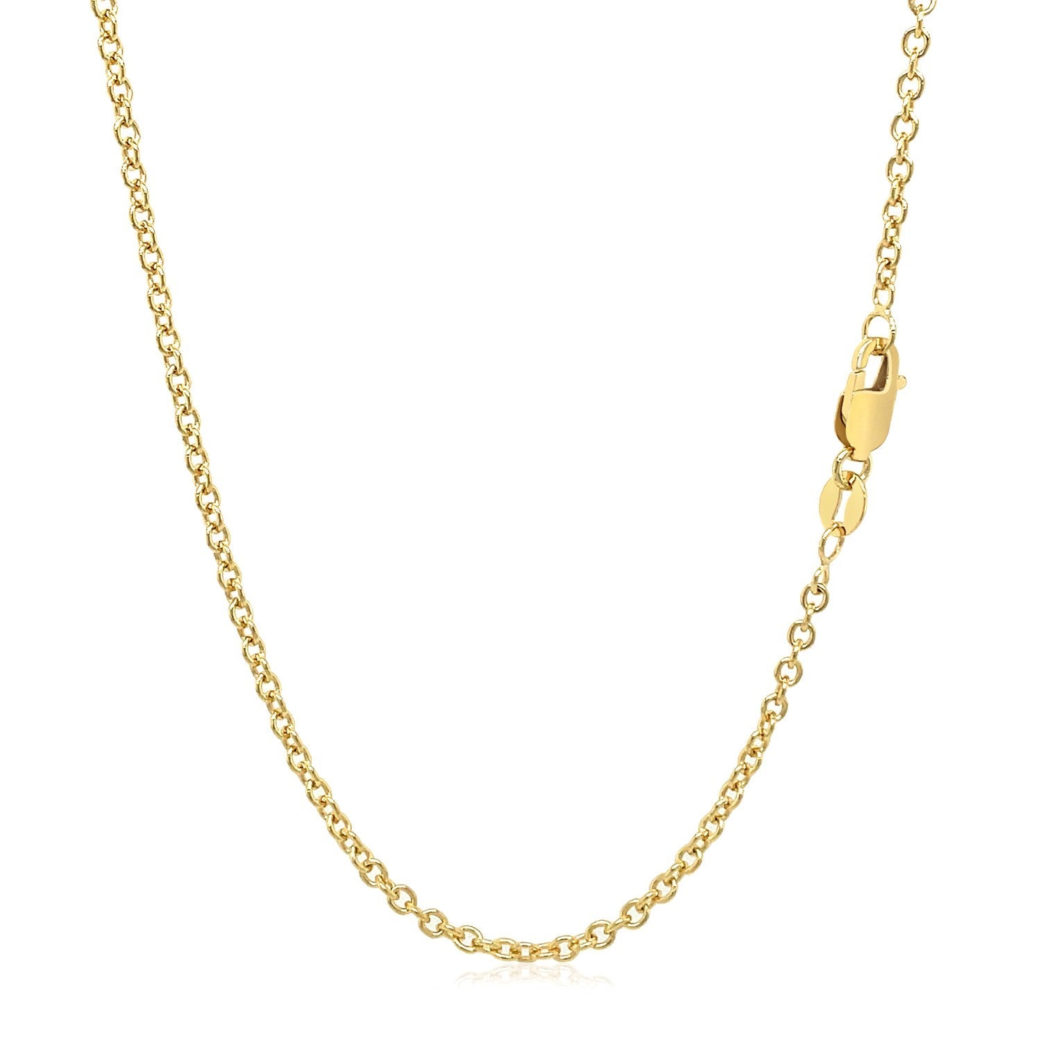 14k Yellow Gold Round Cable Link Chain 1.9mm on sale at MyriadMart