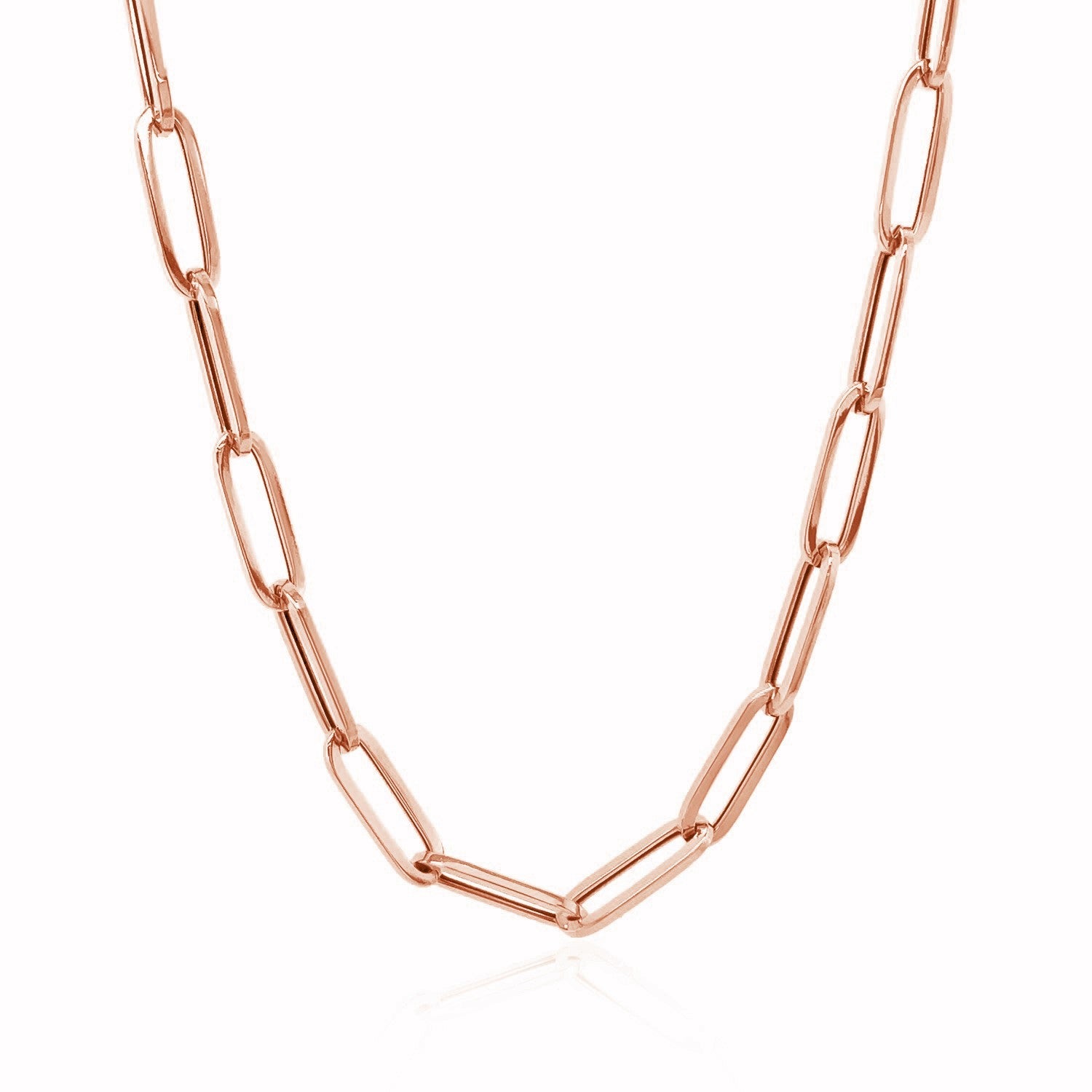 14K Rose Gold Bold Paperclip Chain 4.2 mm on sale at MyriadMart