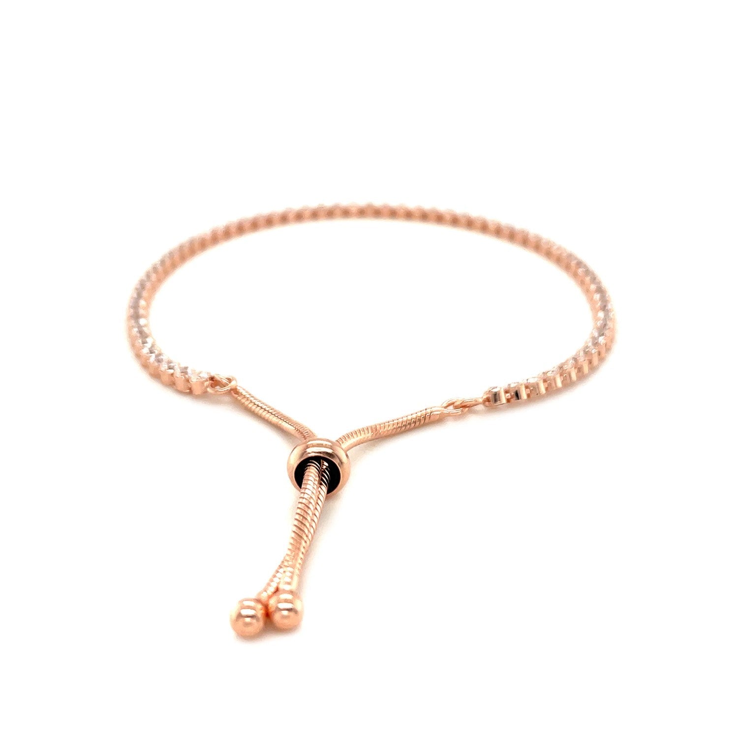 Adjustable Tennis Style Bracelet with Cubic Zirconia in Sterling Silver on sale at MyriadMart