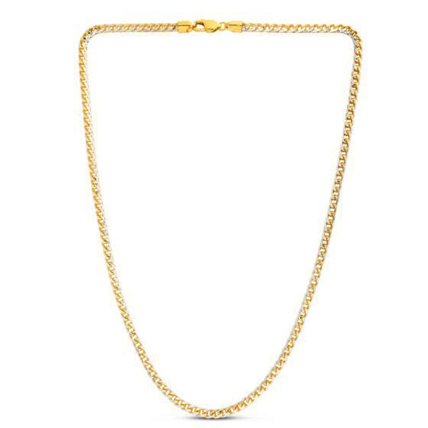 14k Yellow Gold Round Pave Franco Chain 4.00 mm on sale at MyriadMart
