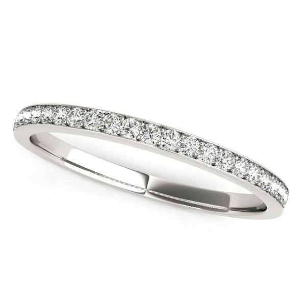 14k White Gold Prong Setting Round Diamond Wedding Band 1/5 cttw on sale at MyriadMart