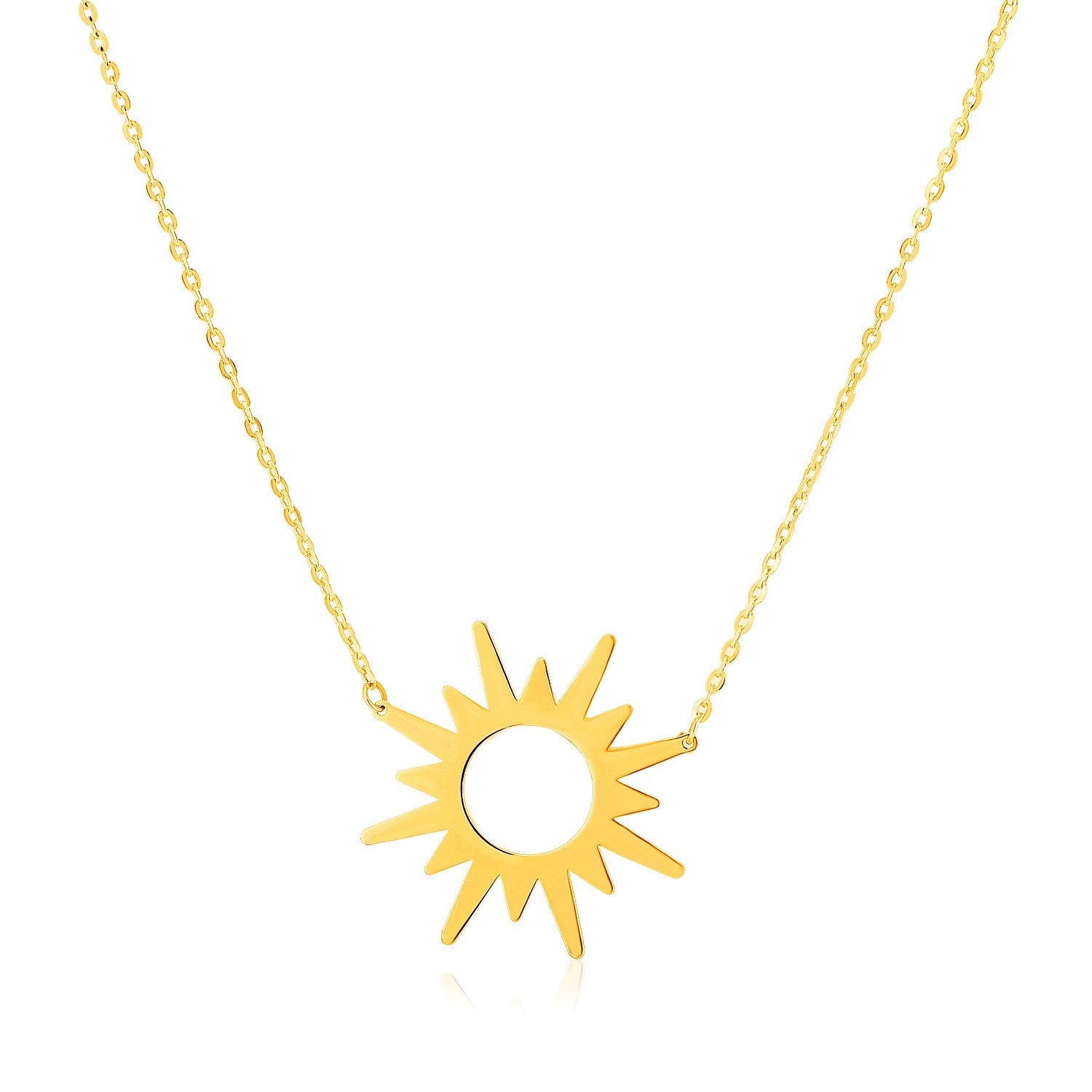 14K Yellow Gold Sunburst Necklace on sale at MyriadMart