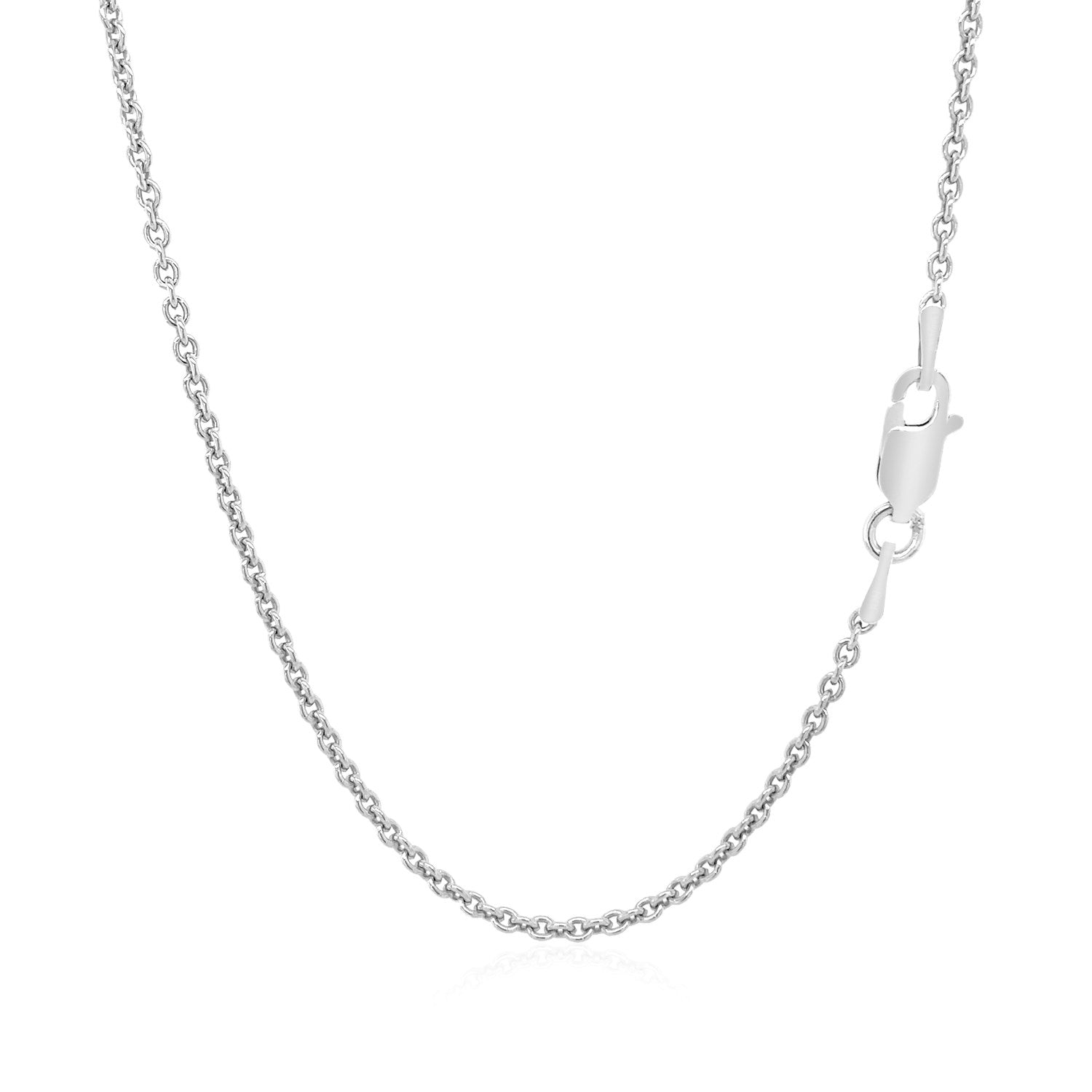 Sterling Silver Rhodium Plated Round Cable Chain 1.8mm on sale at MyriadMart