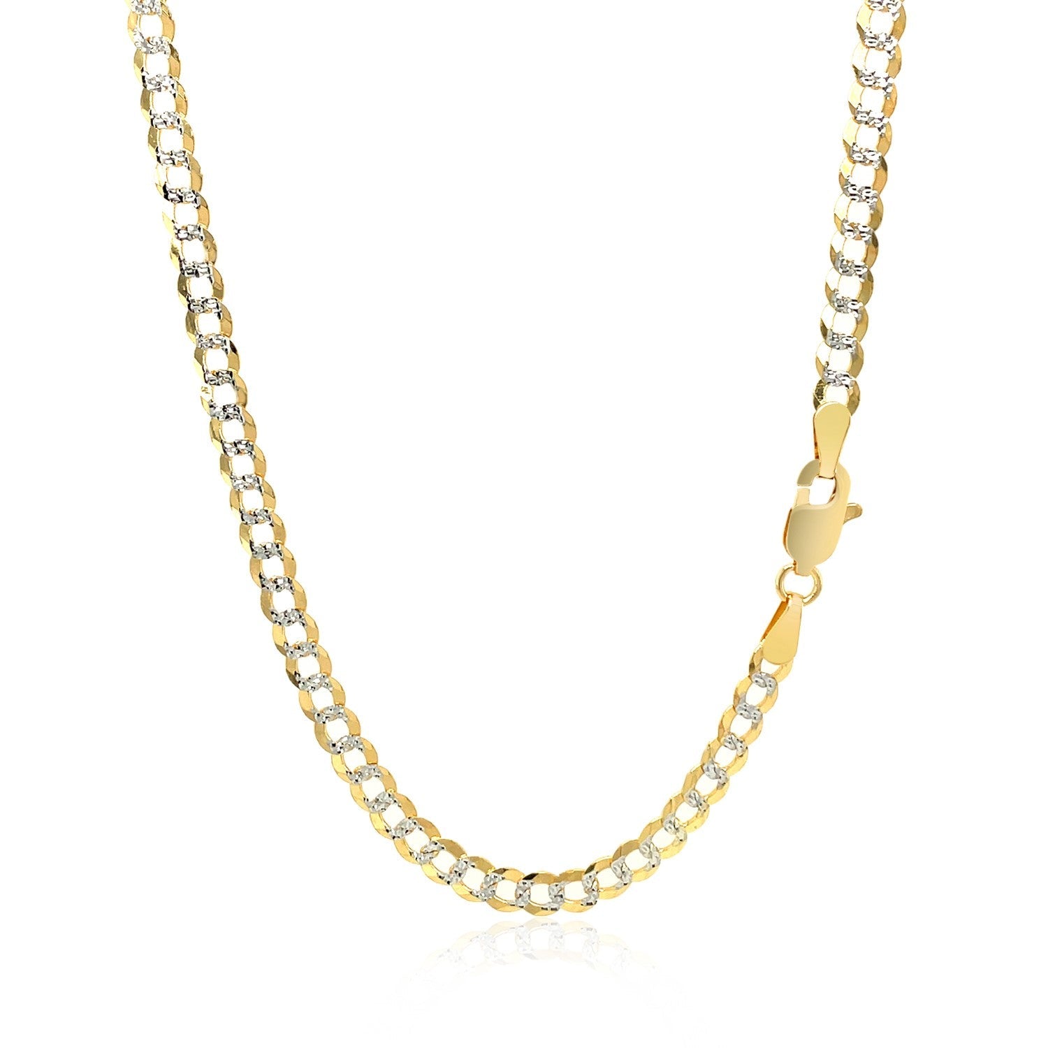 3.6 mm 14k Two Tone Gold Pave Curb Chain on sale at MyriadMart