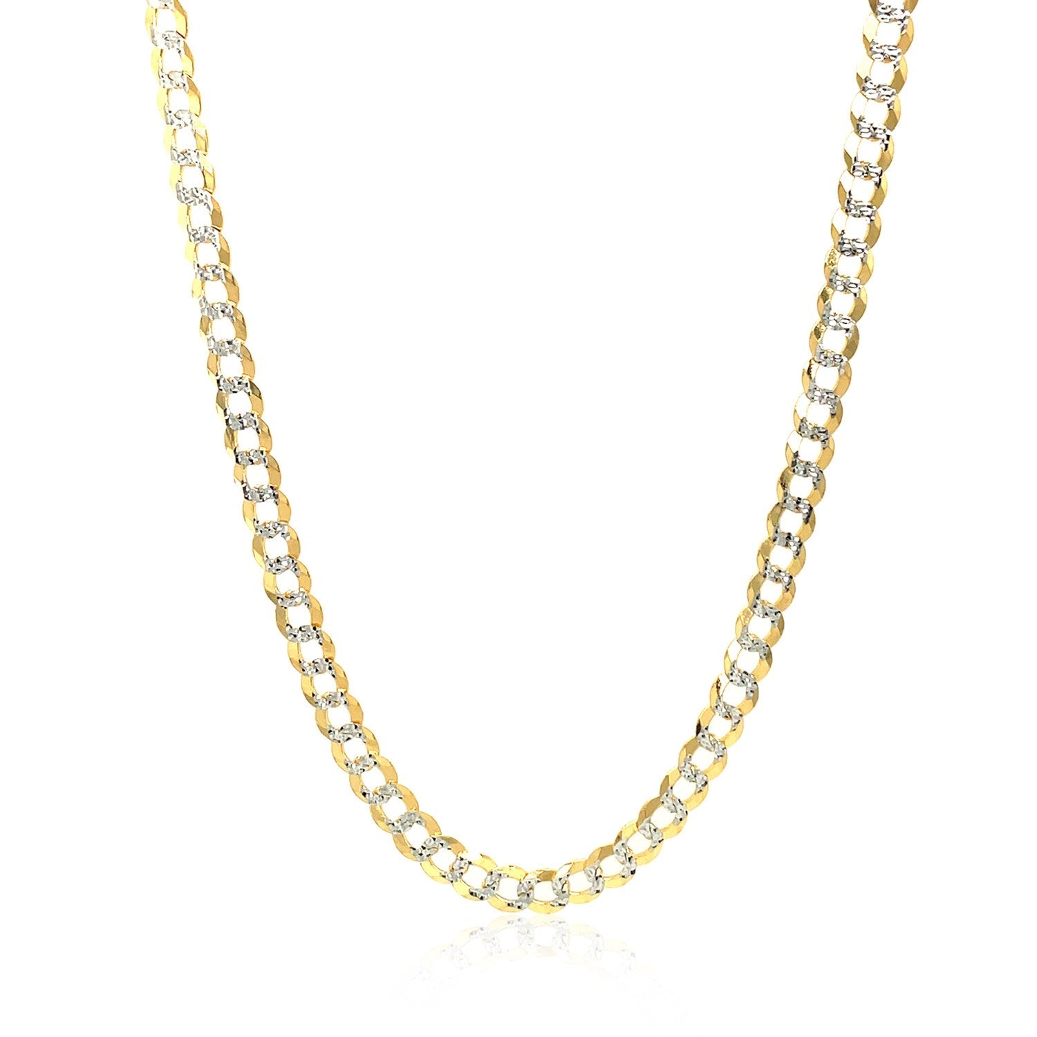 3.6 mm 14k Two Tone Gold Pave Curb Chain on sale at MyriadMart