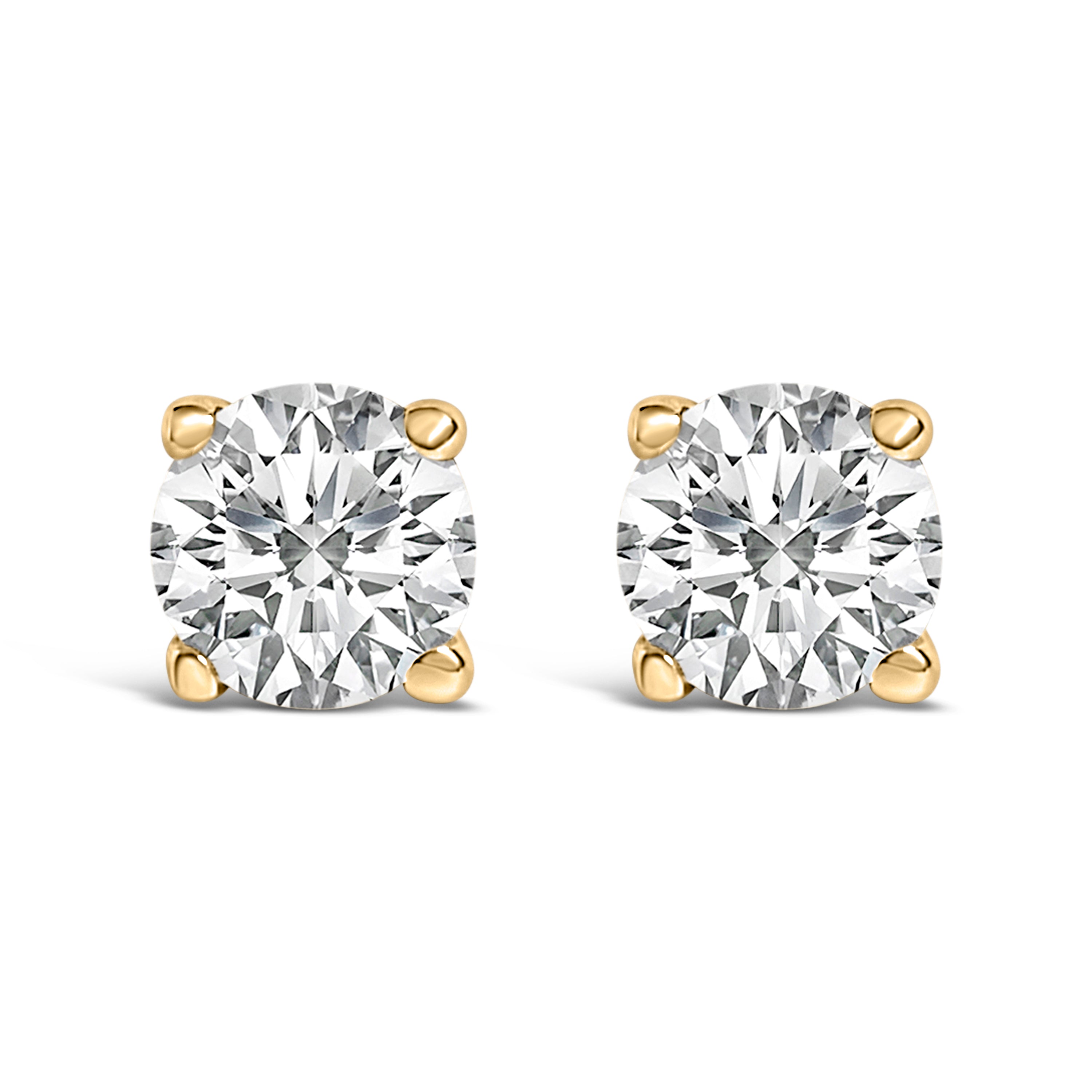 14K White Gold 1/2 Cttw Lab Grown Diamond Solitaire Stud Earrings on sale at MyriadMart
