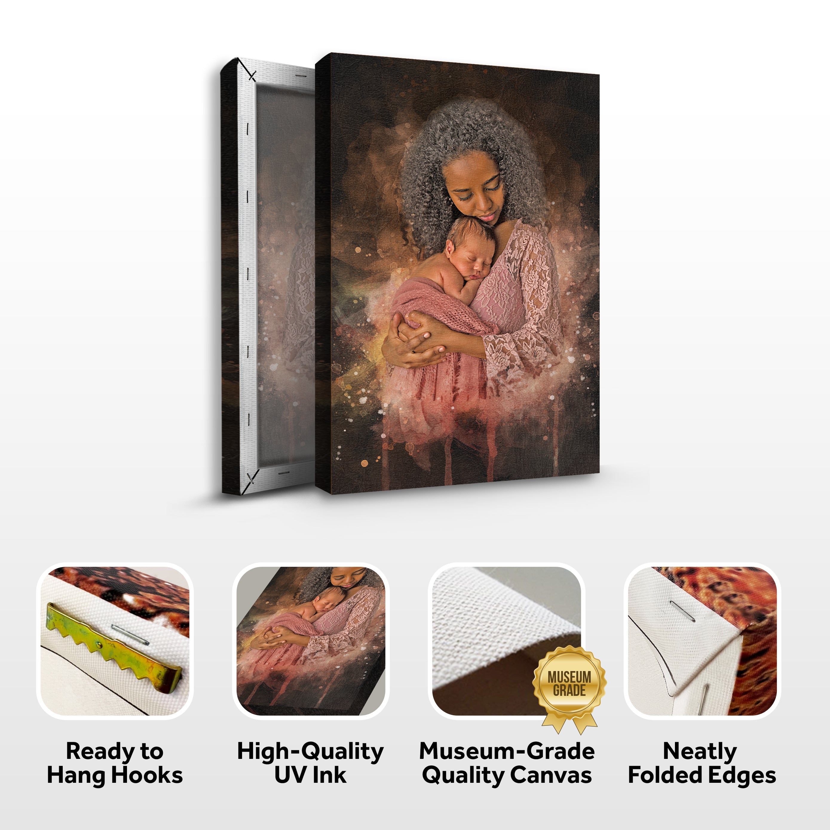 Mother's Day Watercolor Portrait Sign Mother and Child on sale at MyriadMart