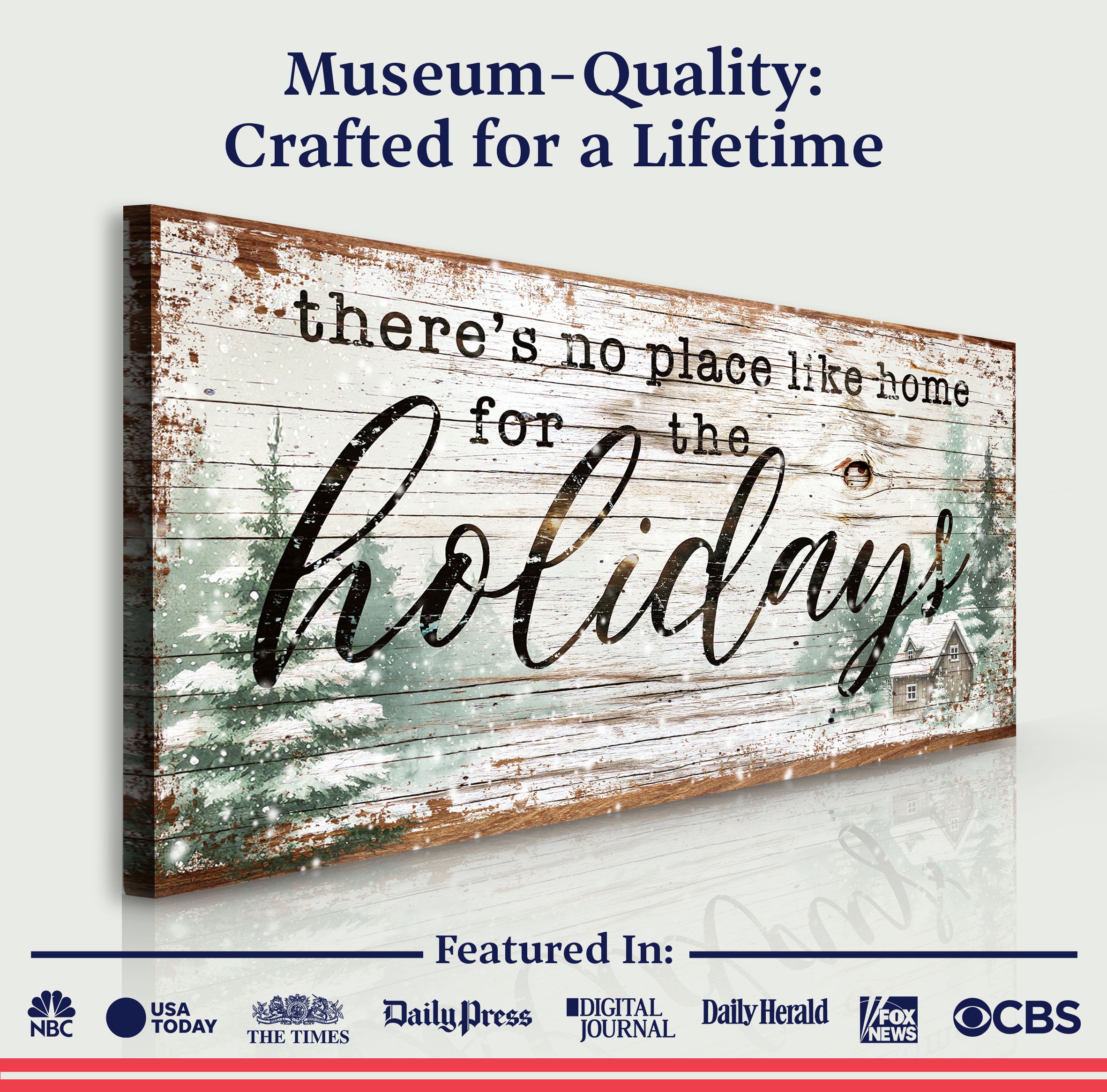 There's No Place Like Home For The Holidays Christmas Sign III on sale at MyriadMart