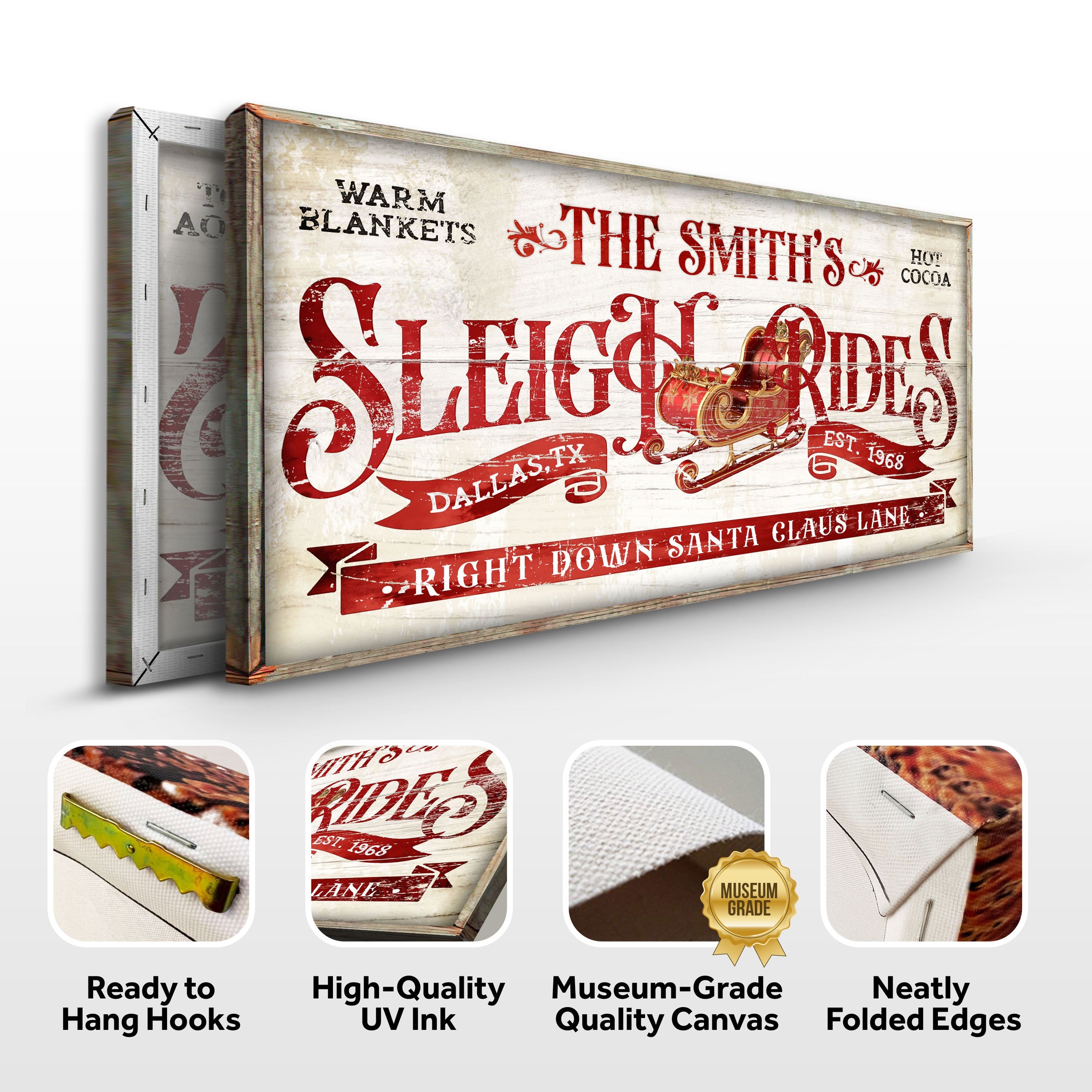 Sleigh Rides Christmas Sign III on sale at MyriadMart