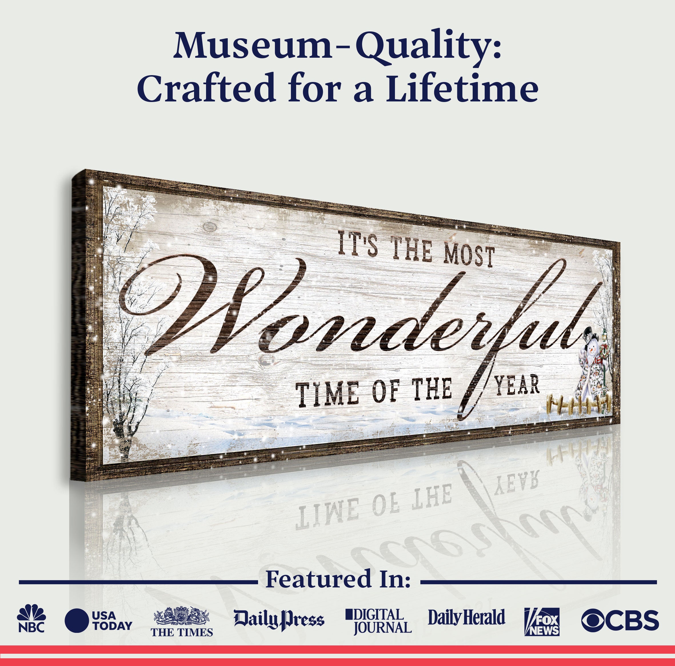 It's The Most Wonderful Time Of The Year Christmas Sign on sale at MyriadMart