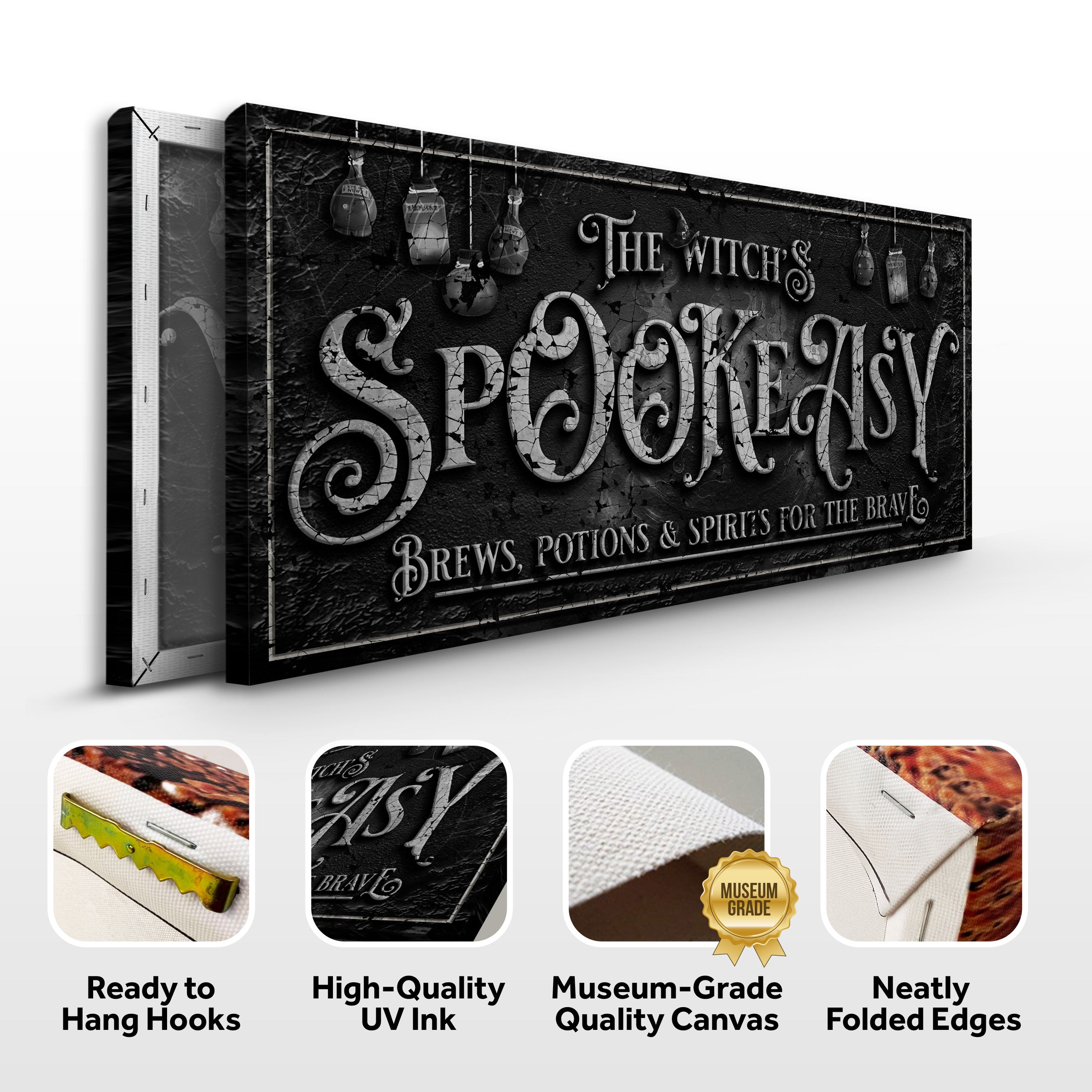The Witch's Speakeasy Bar Halloween Sign on sale at MyriadMart