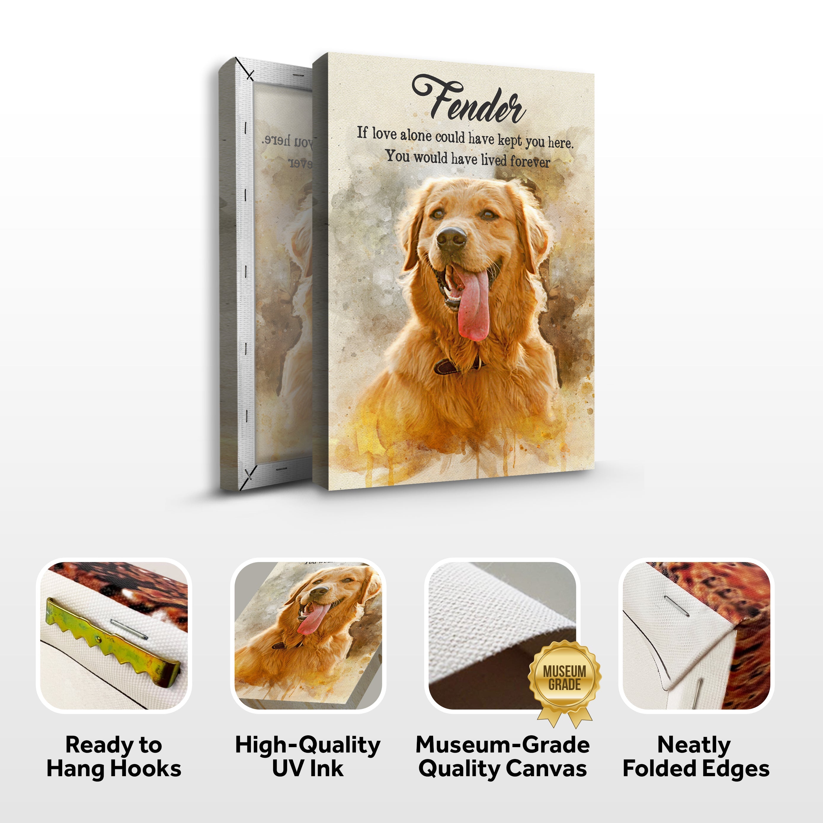 Pet Memorial Watercolor Portrait Sign on sale at MyriadMart