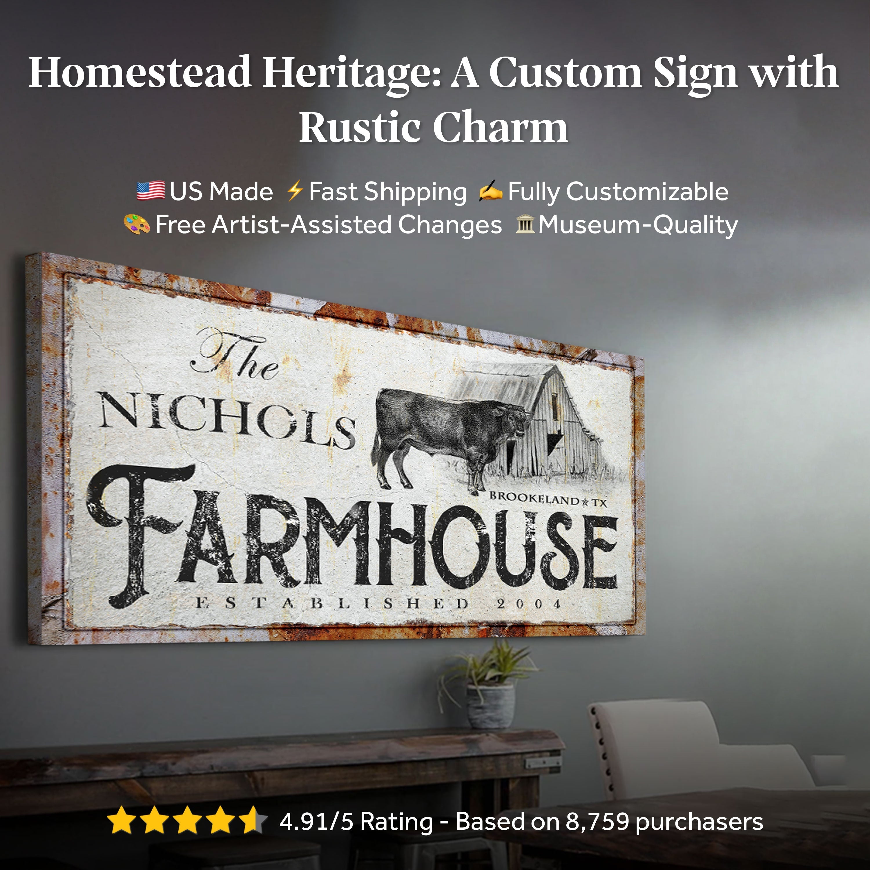 Rustic Farmhouse Sign on sale at MyriadMart