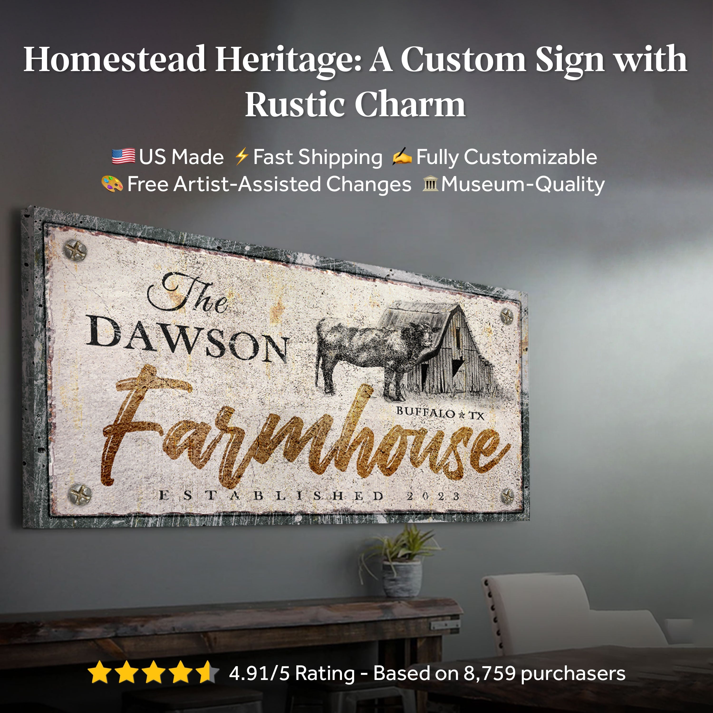 Rustic Farmhouse Sign on sale at MyriadMart