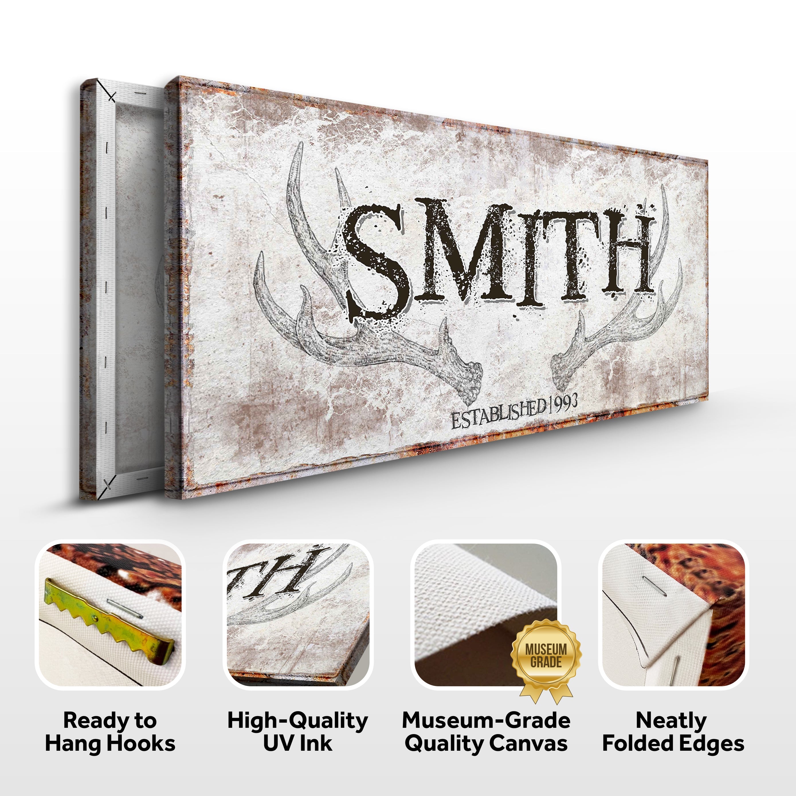 Rustic Family Antler Sign on sale at MyriadMart