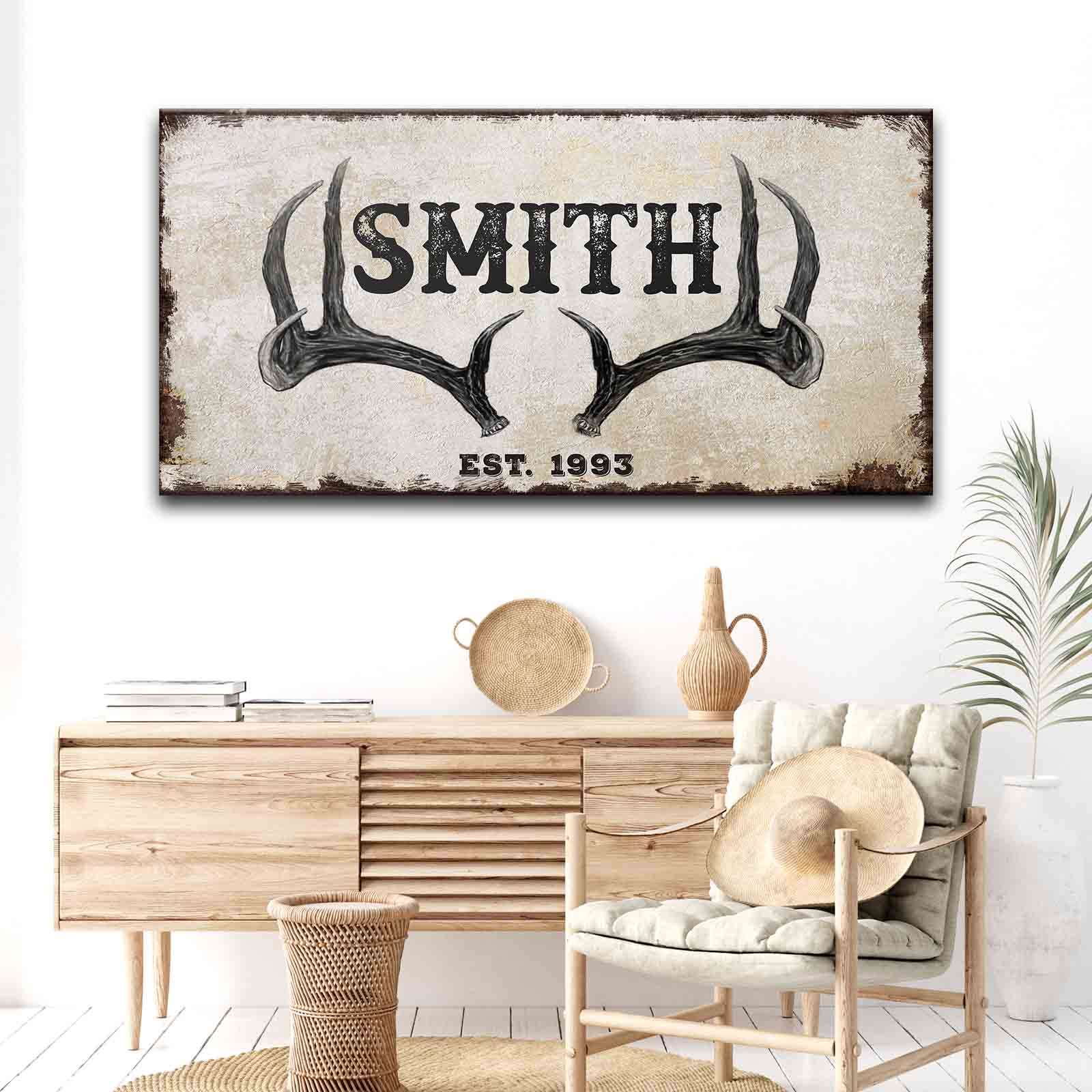 Rustic Family Antler Sign II on sale at MyriadMart