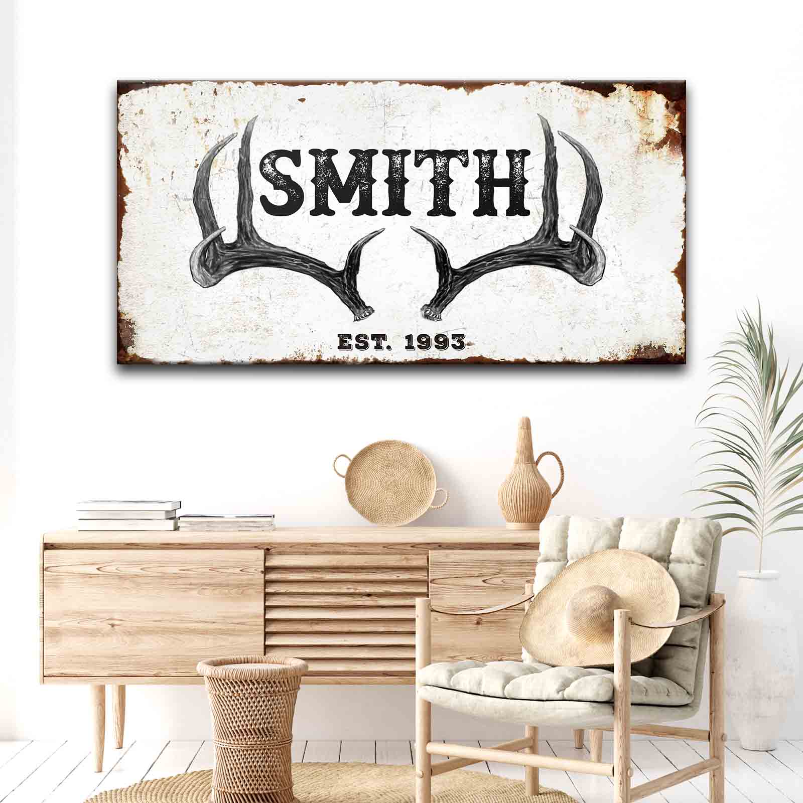 Rustic Family Antler Sign II on sale at MyriadMart