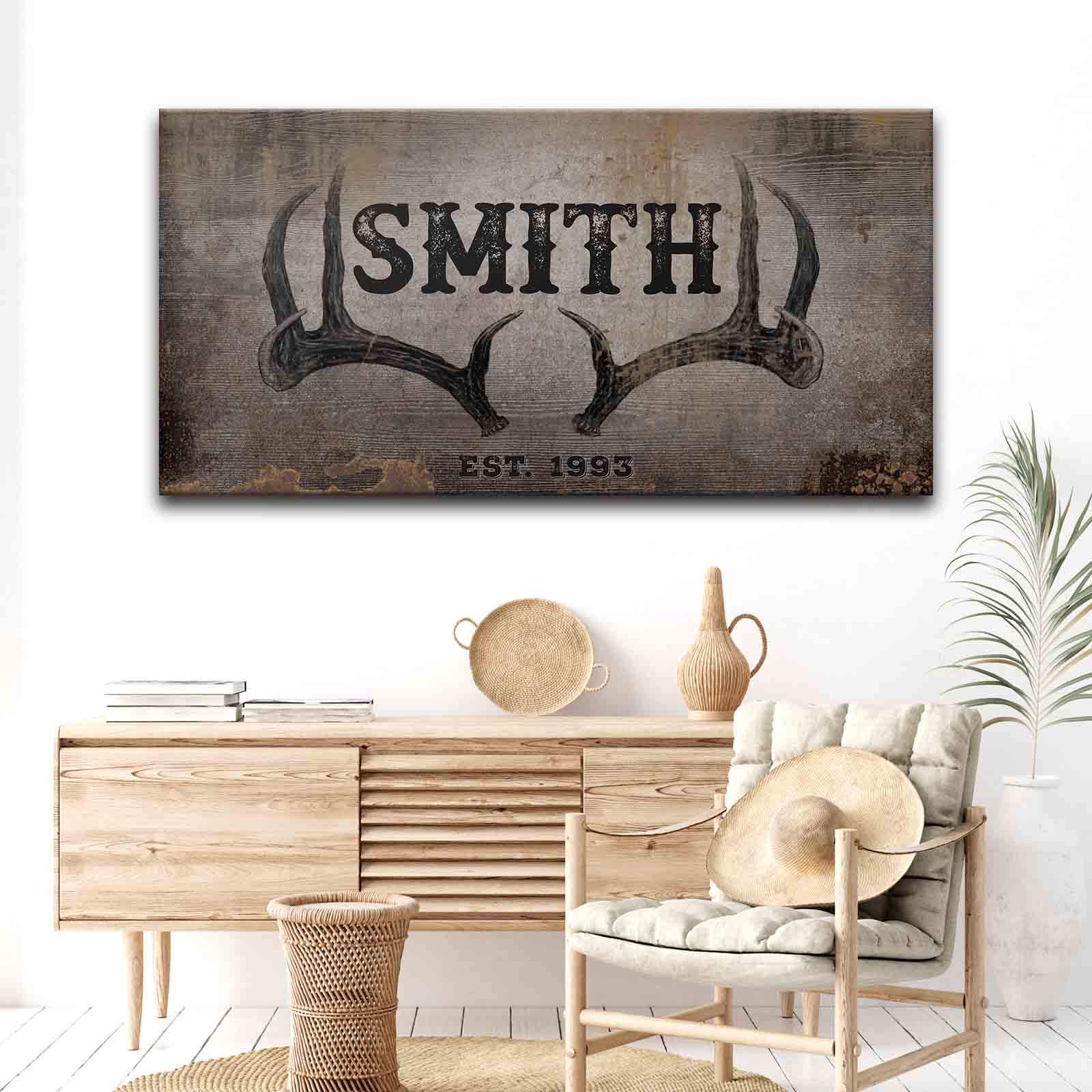 Rustic Family Antler Sign II on sale at MyriadMart