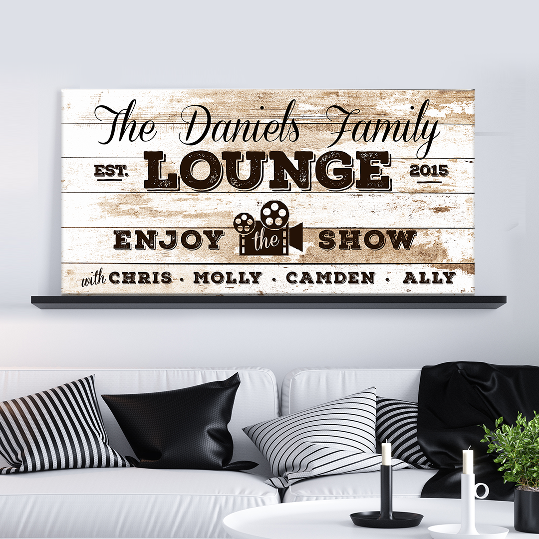 Enjoy the Show Family Cinema Sign on sale at MyriadMart